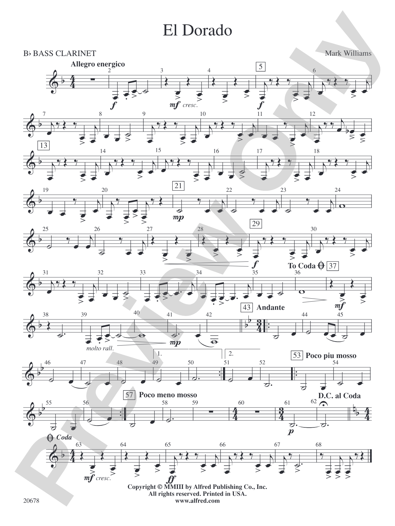 El Dorado: B-flat Bass Clarinet