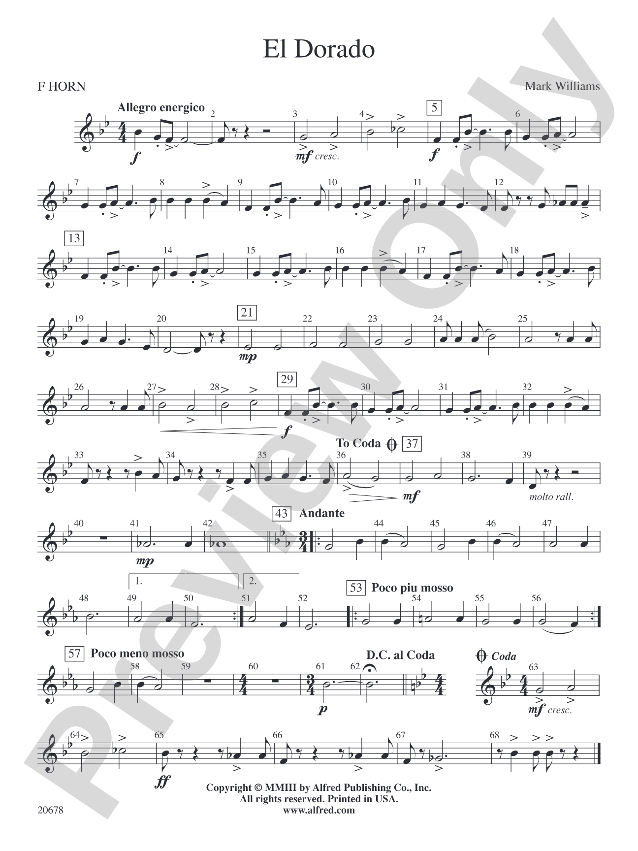 El Dorado: 1st F Horn