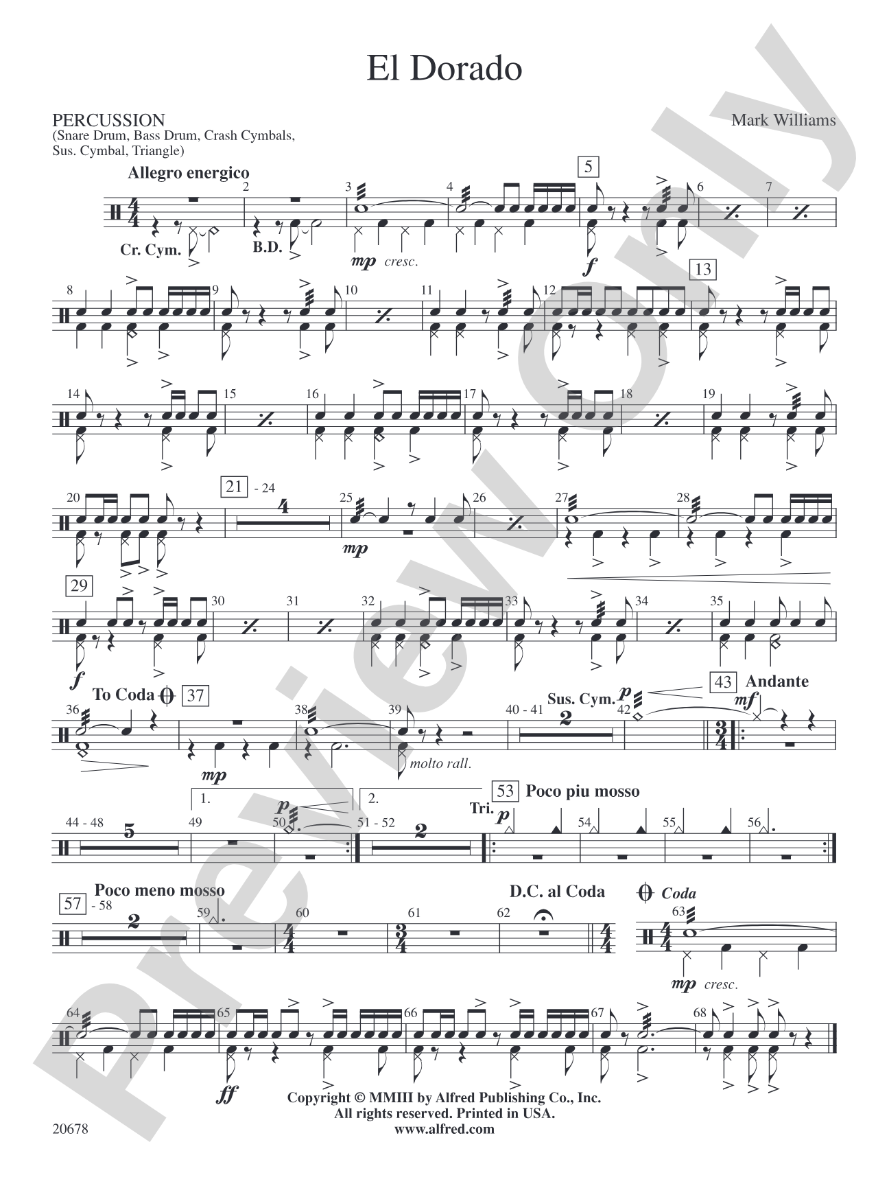 El Dorado: 1st Percussion