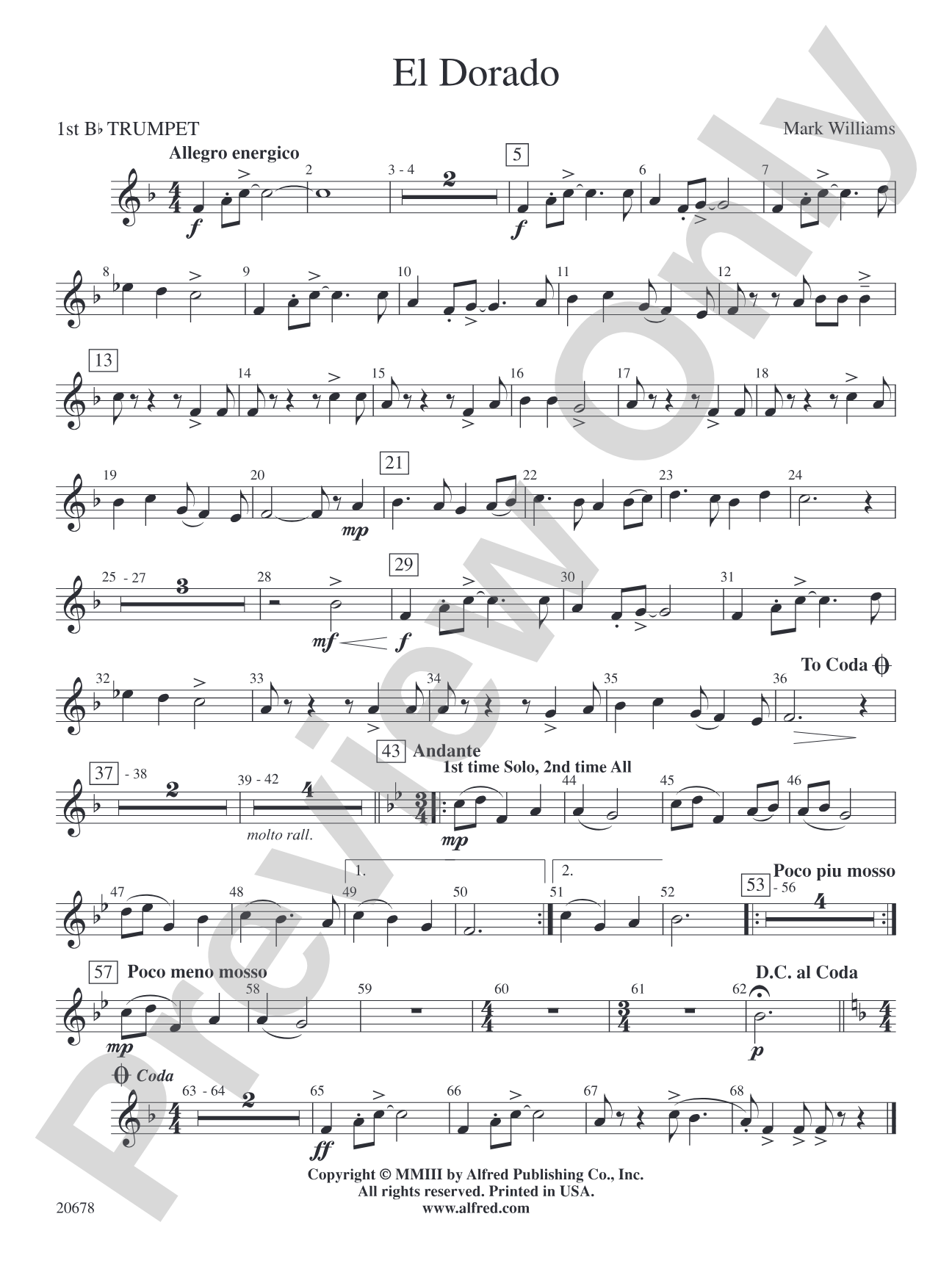 El Dorado: 1st B-flat Trumpet