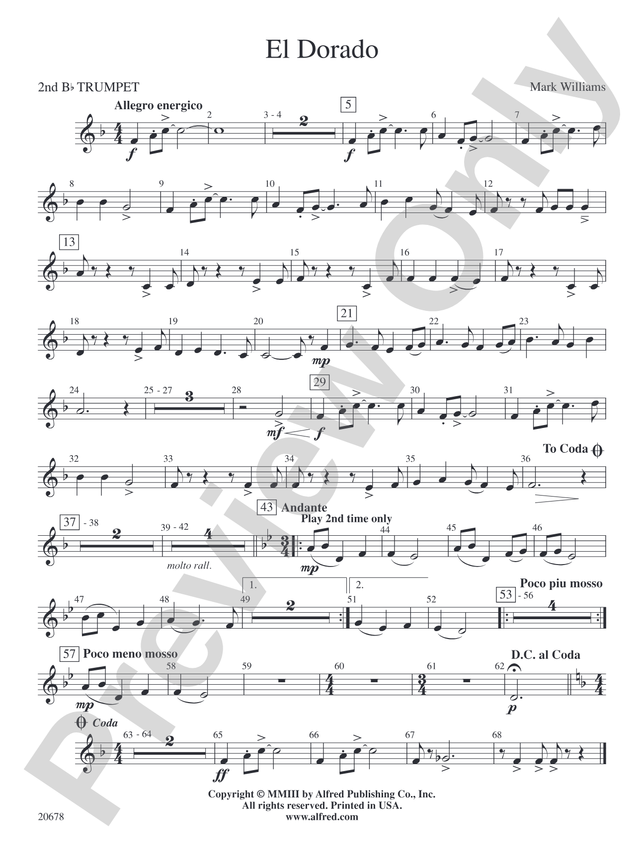 El Dorado: 2nd B-flat Trumpet