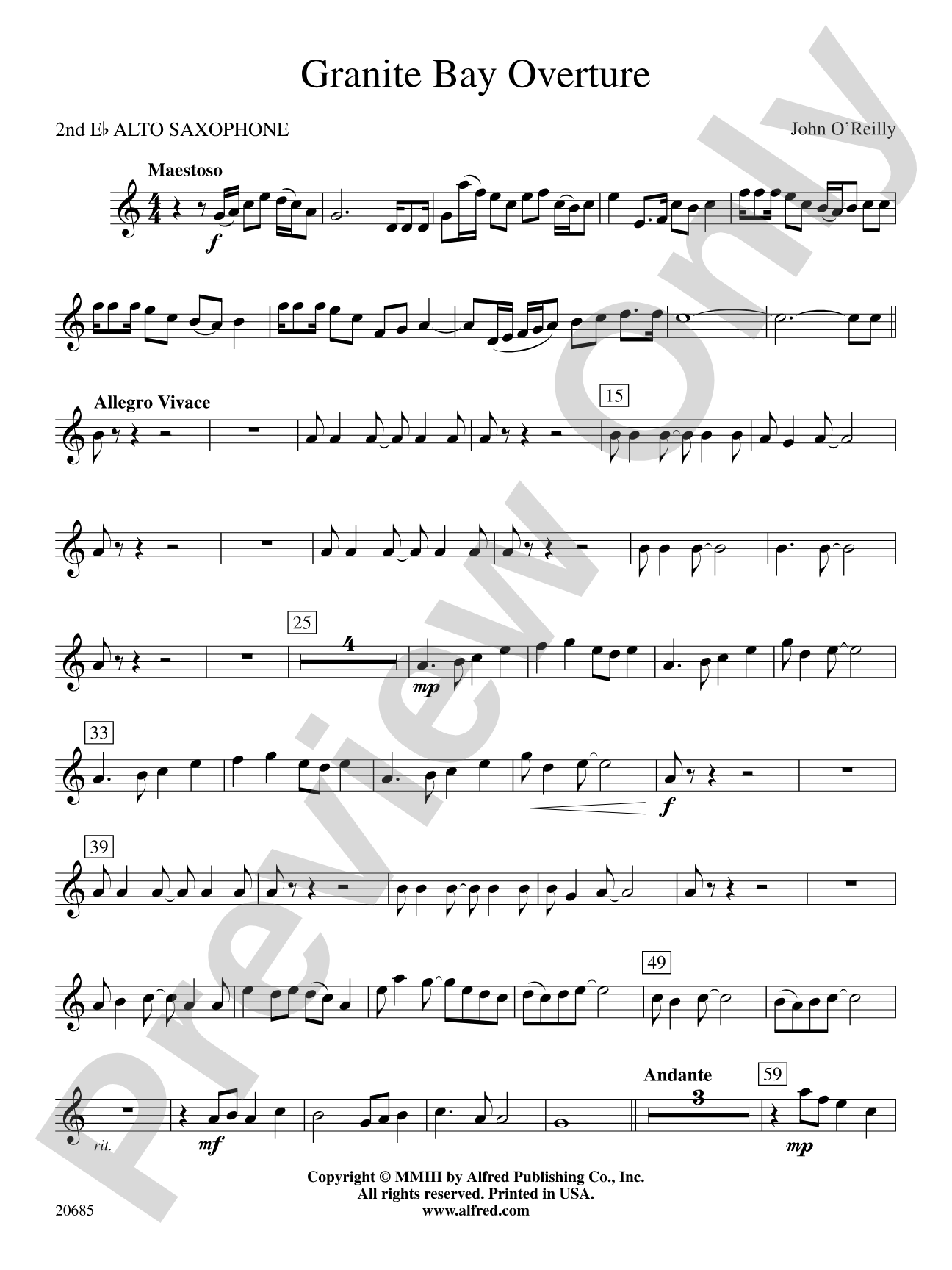 Granite Bay Overture: 2nd E-flat Alto Saxophone