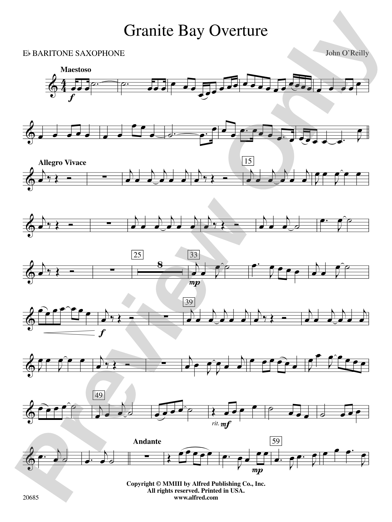 Granite Bay Overture: E-flat Baritone Saxophone