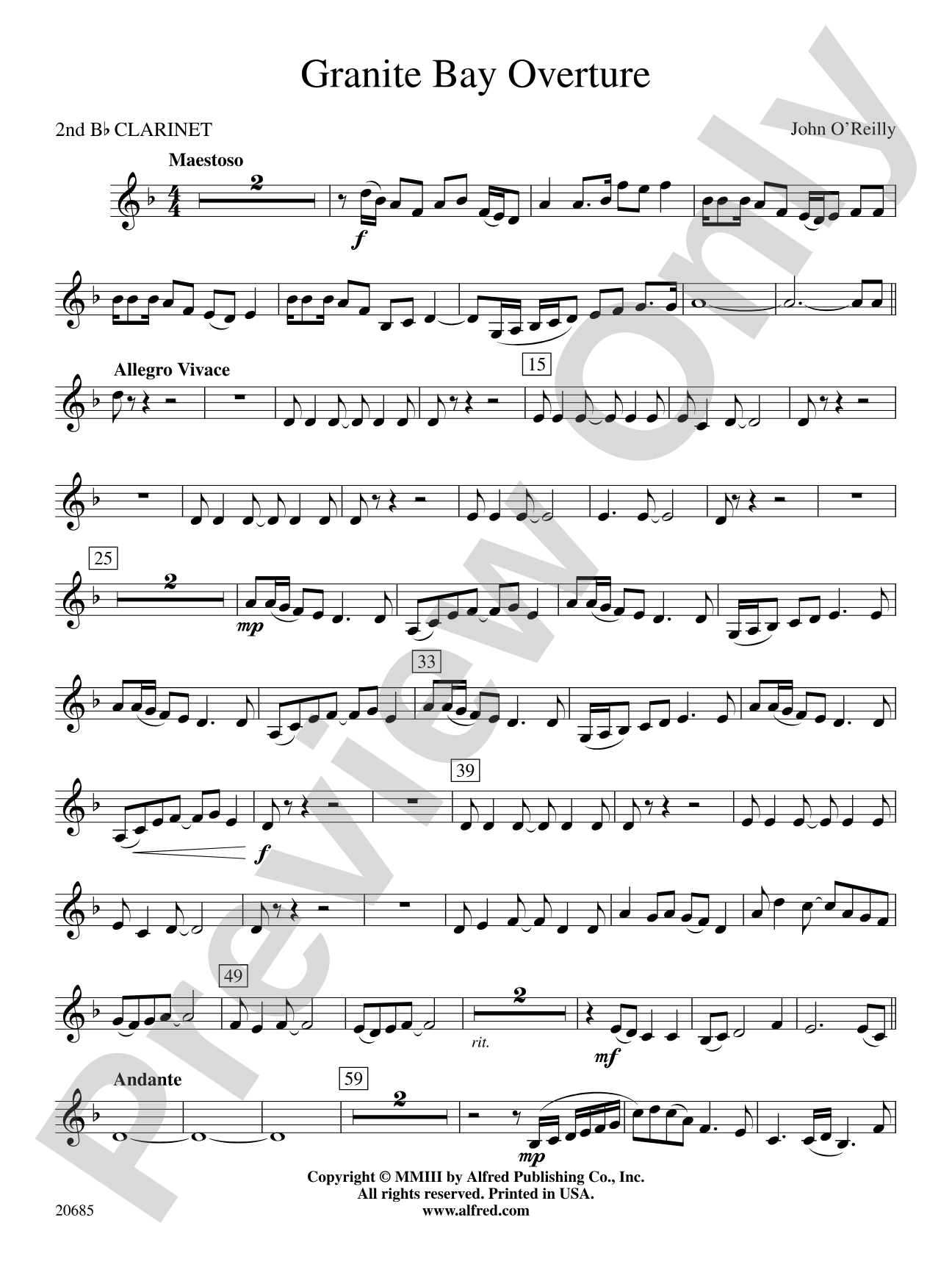 Granite Bay Overture: 2nd B-flat Clarinet
