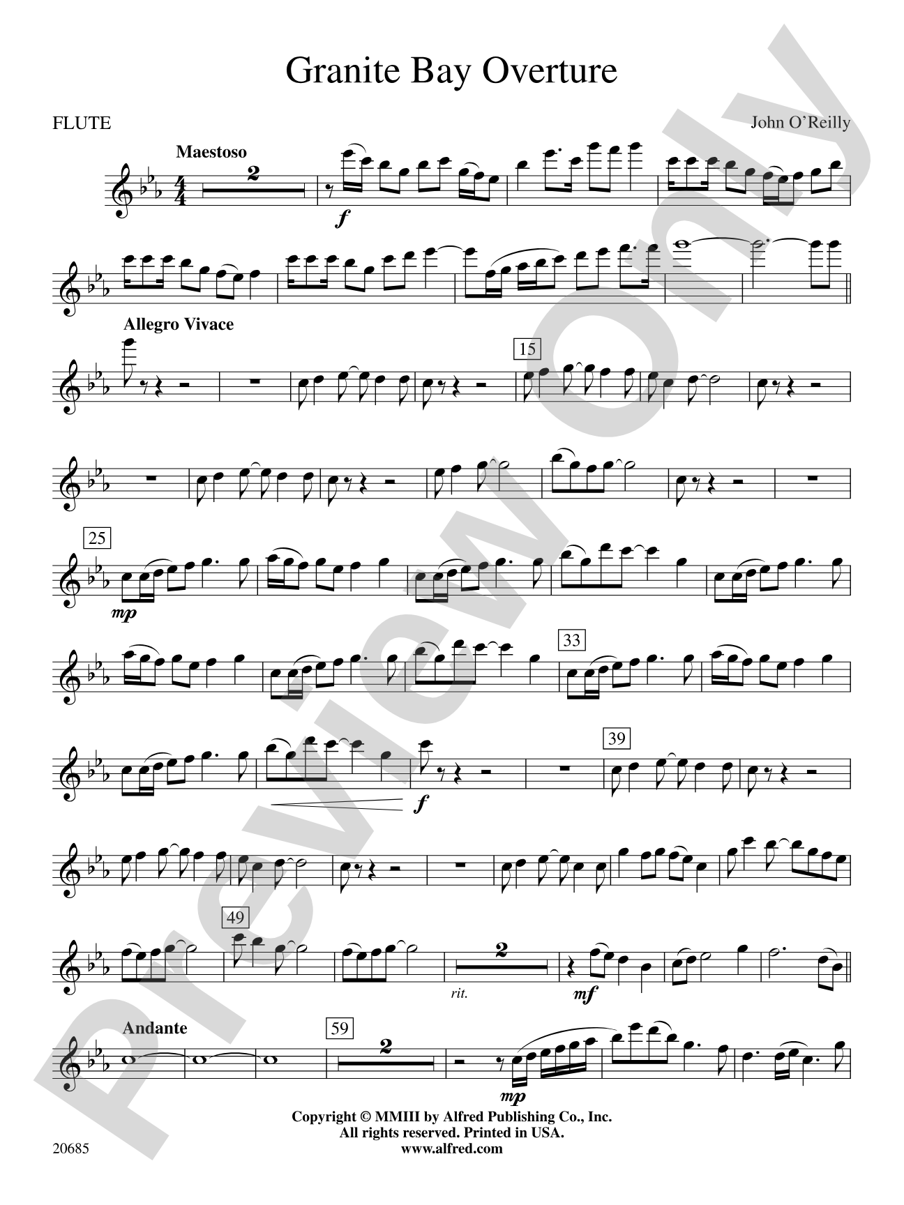 Granite Bay Overture: Flute