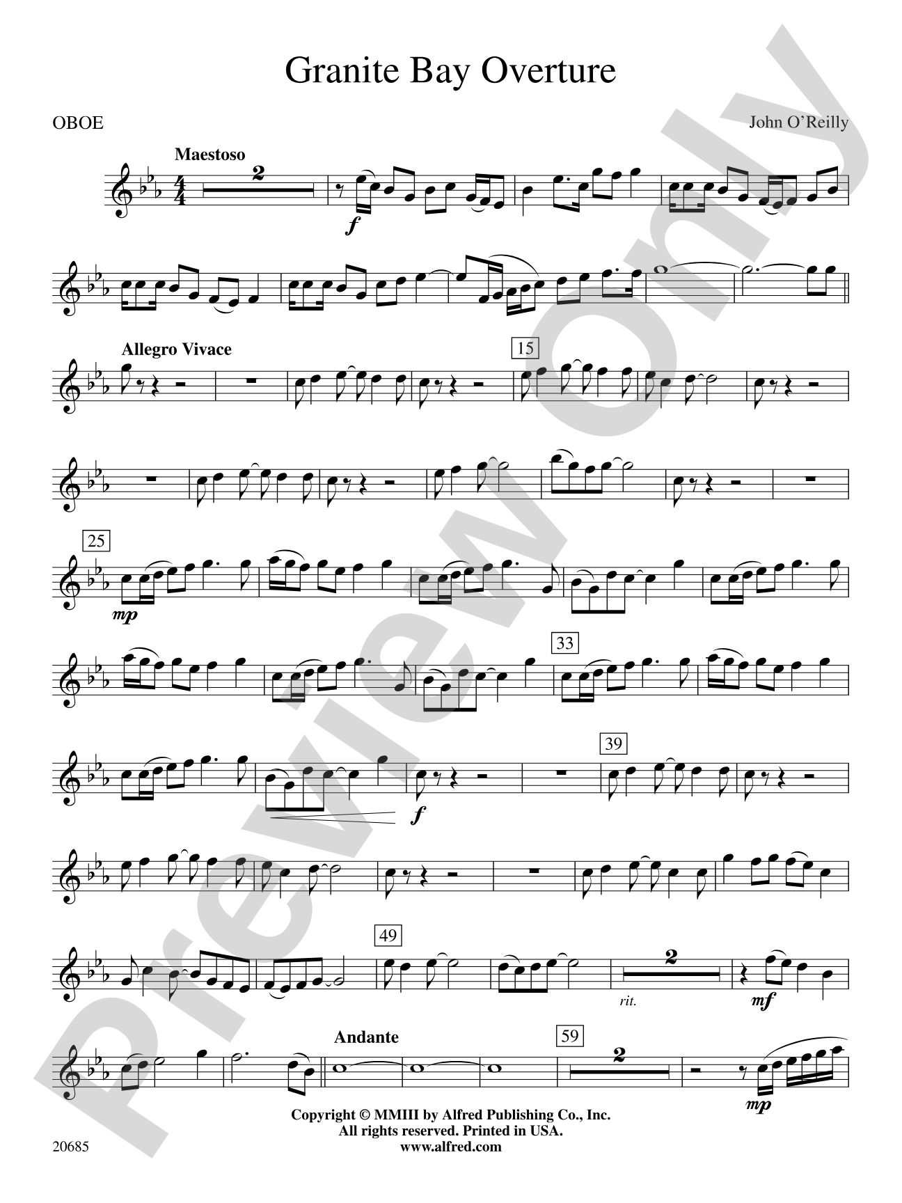 Granite Bay Overture: Oboe