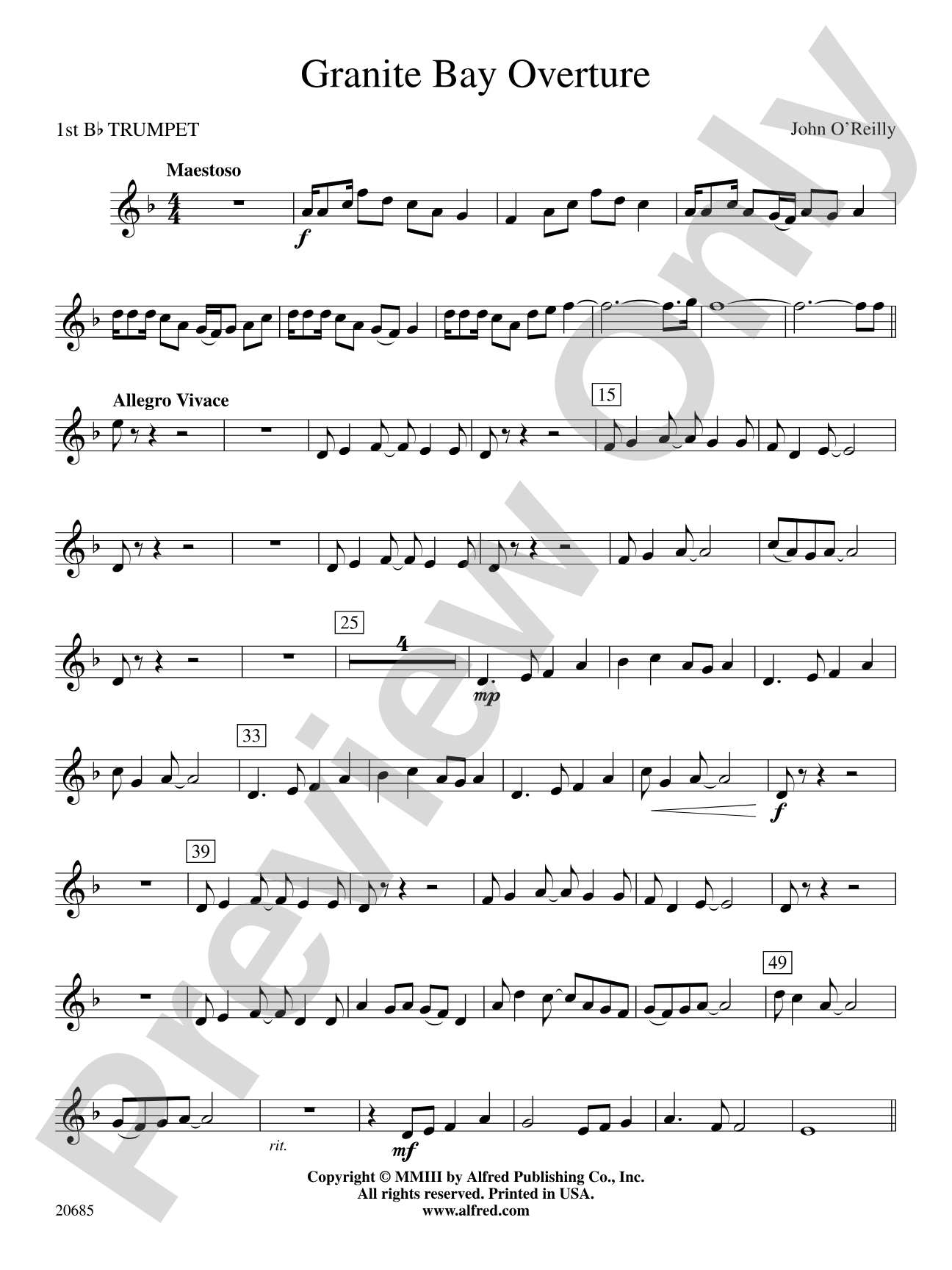 Granite Bay Overture: 1st B-flat Trumpet