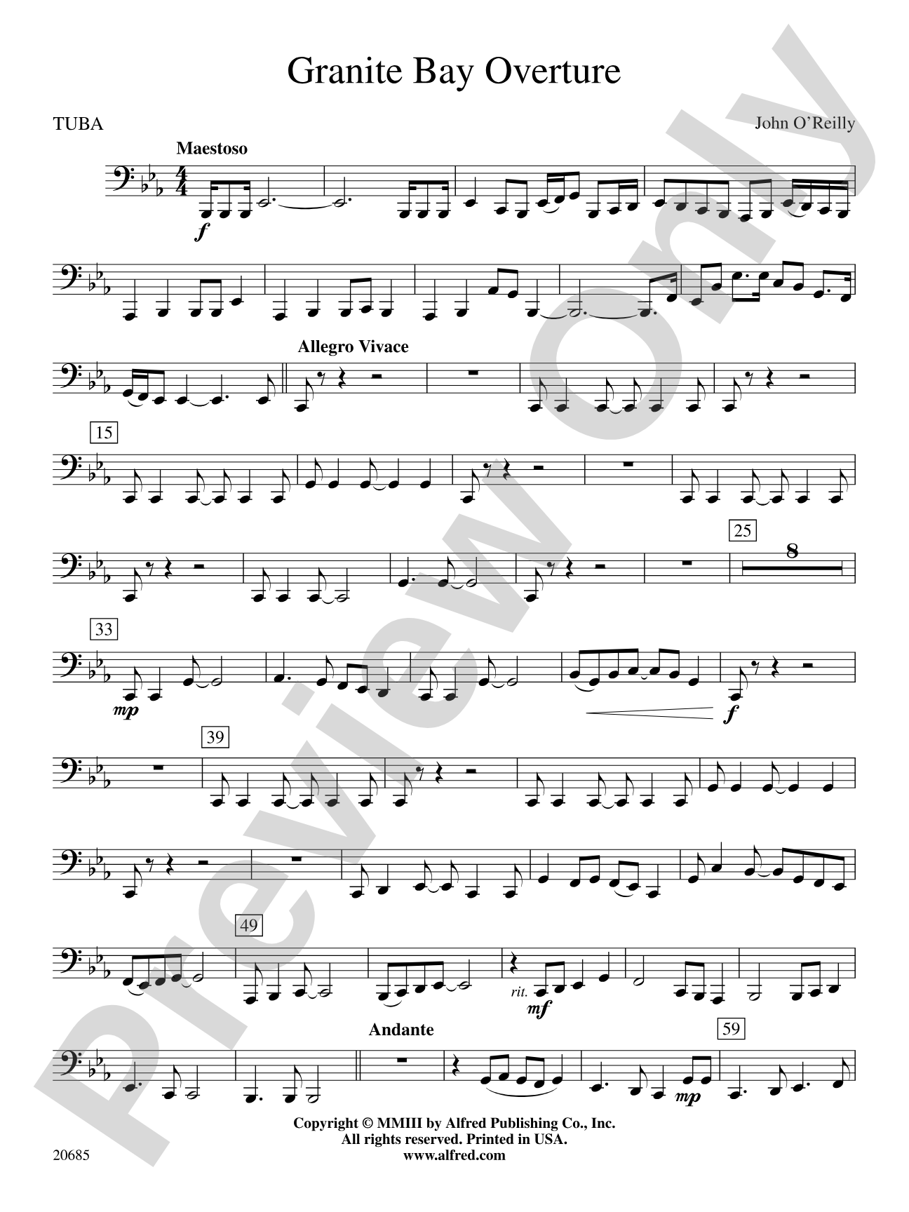 Granite Bay Overture: Tuba