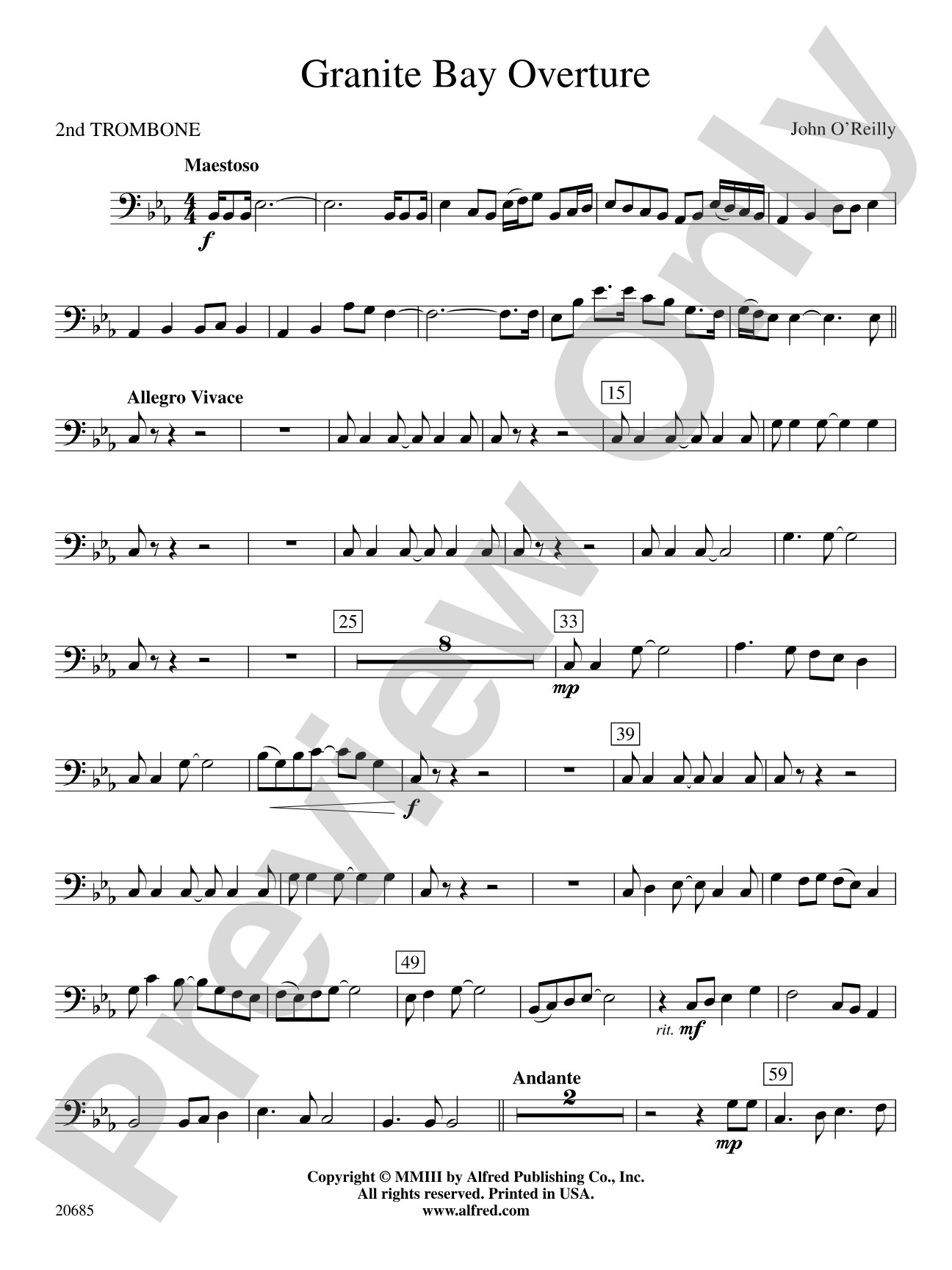 Granite Bay Overture: 2nd Trombone