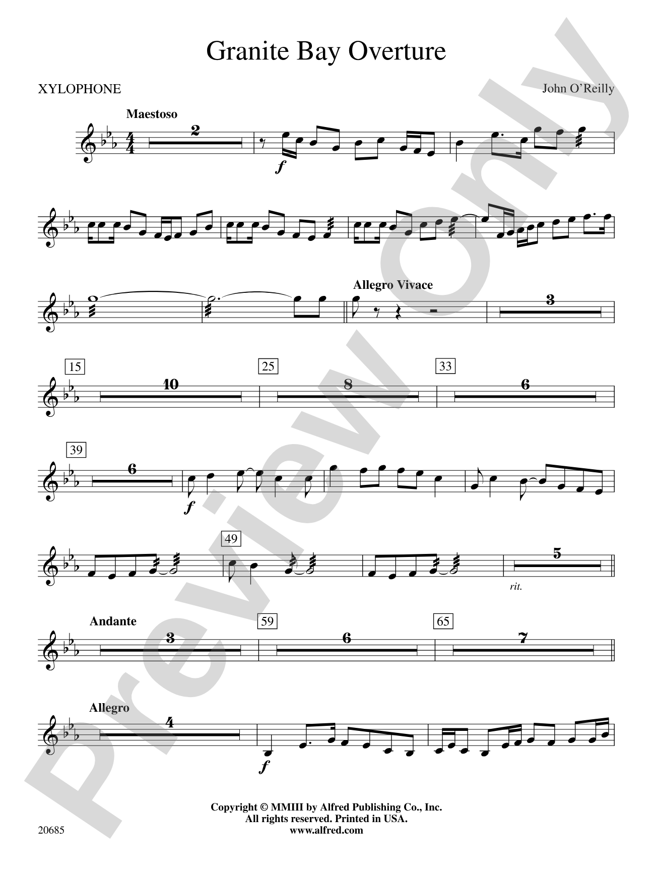 Granite Bay Overture: Xylophone