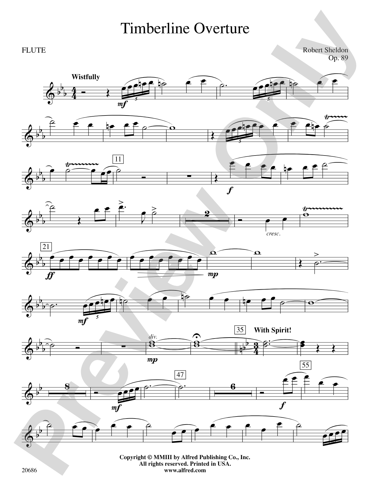 Timberline Overture: Flute