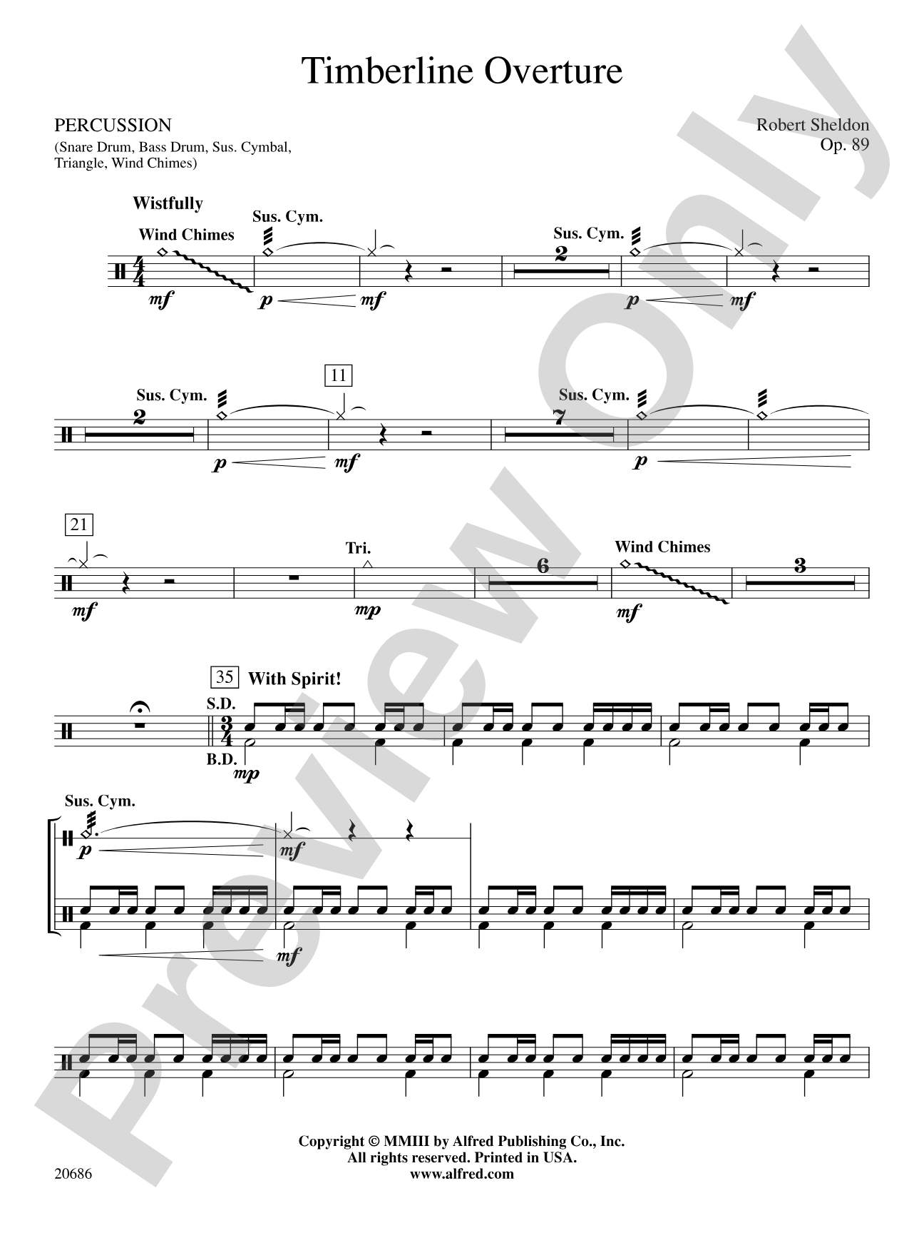 Timberline Overture: 1st Percussion