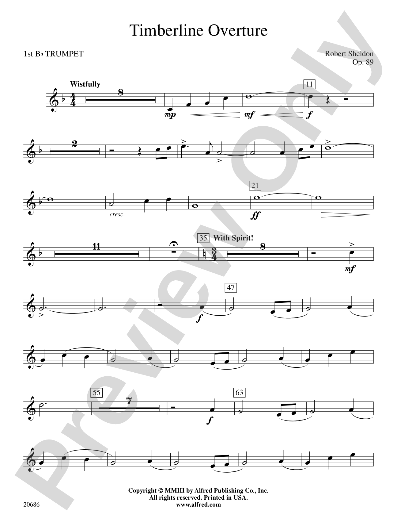 Timberline Overture: 1st B-flat Trumpet