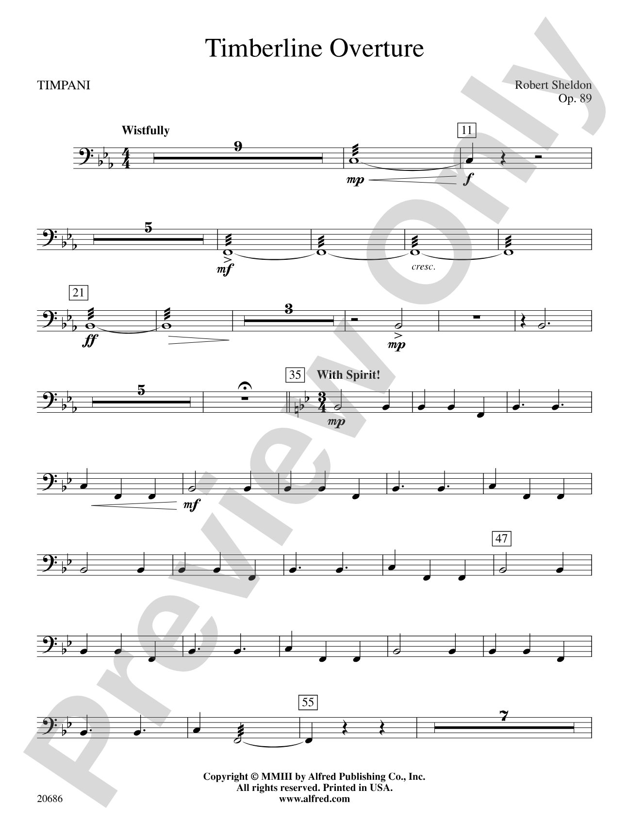 Timberline Overture: Timpani