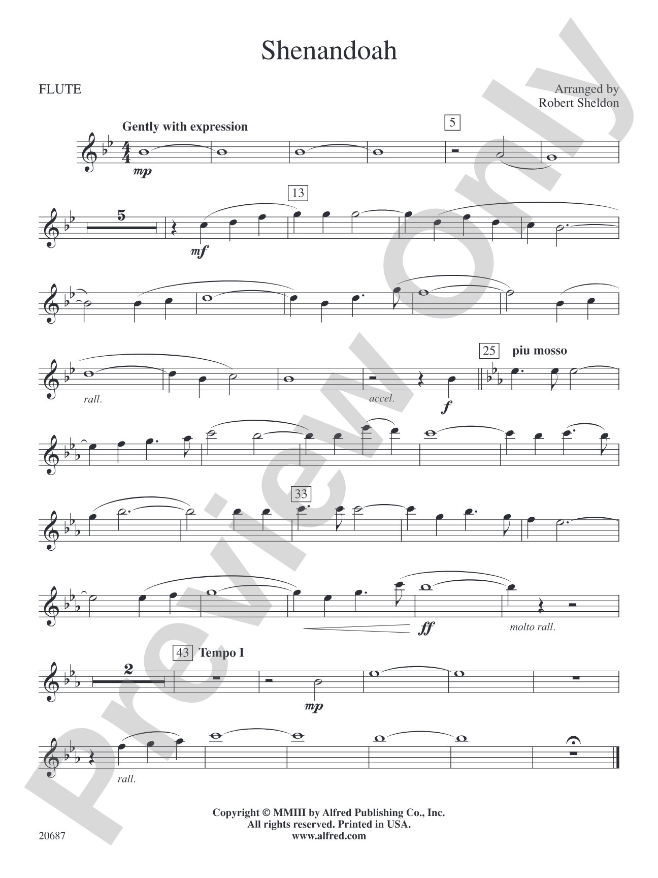 Shenandoah: Flute