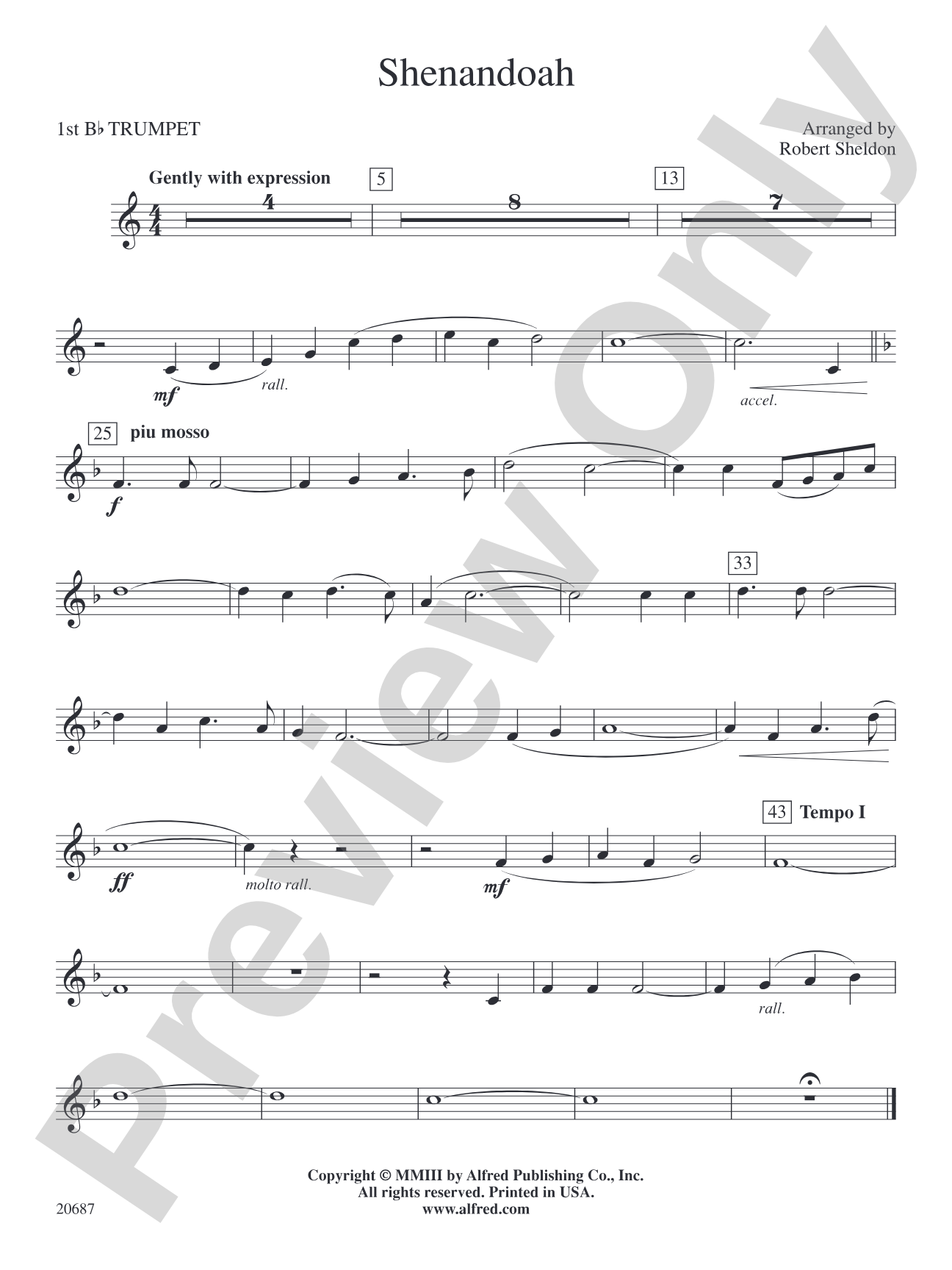 Shenandoah: 1st B-flat Trumpet