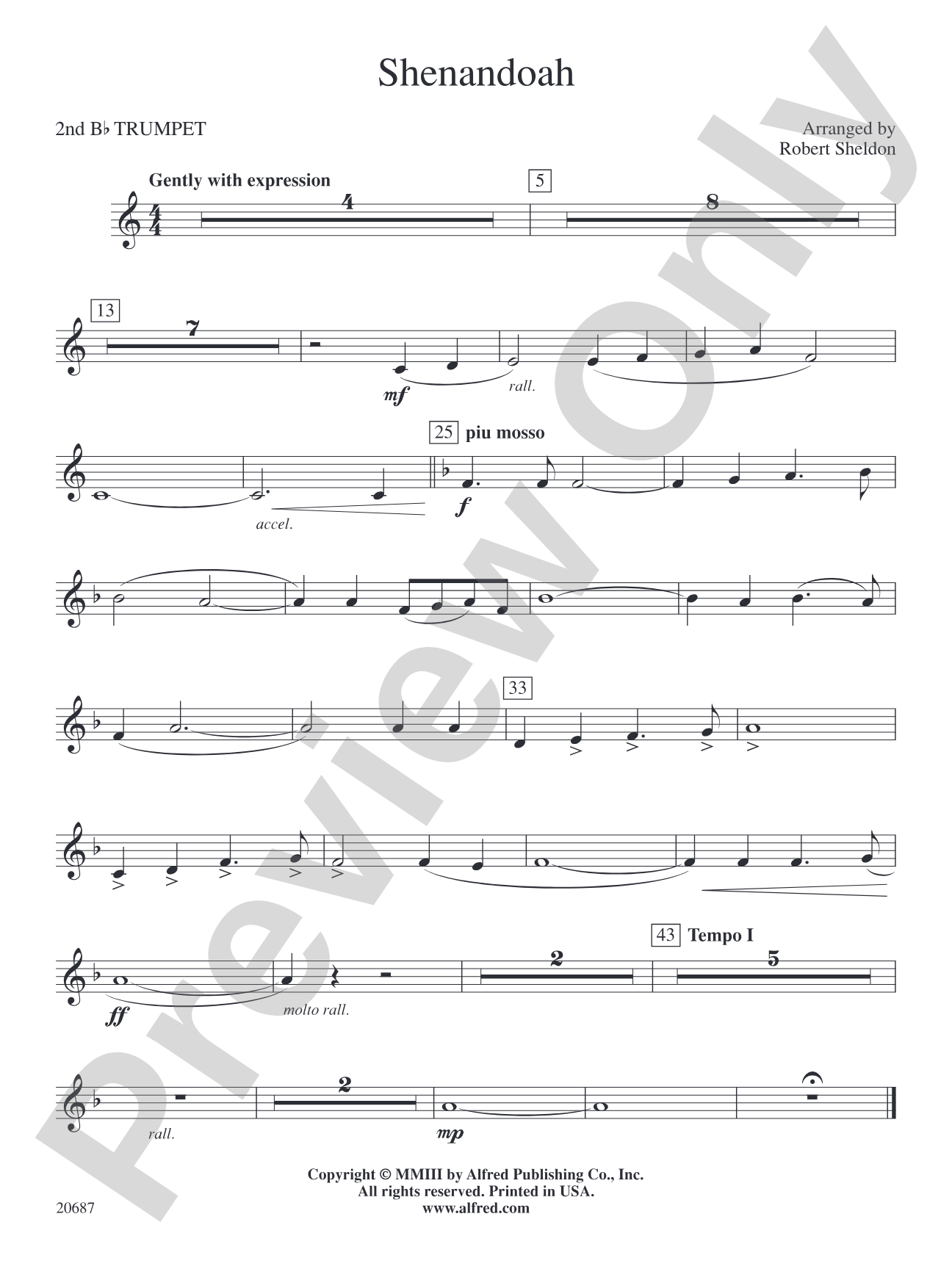 Shenandoah: 2nd B-flat Trumpet