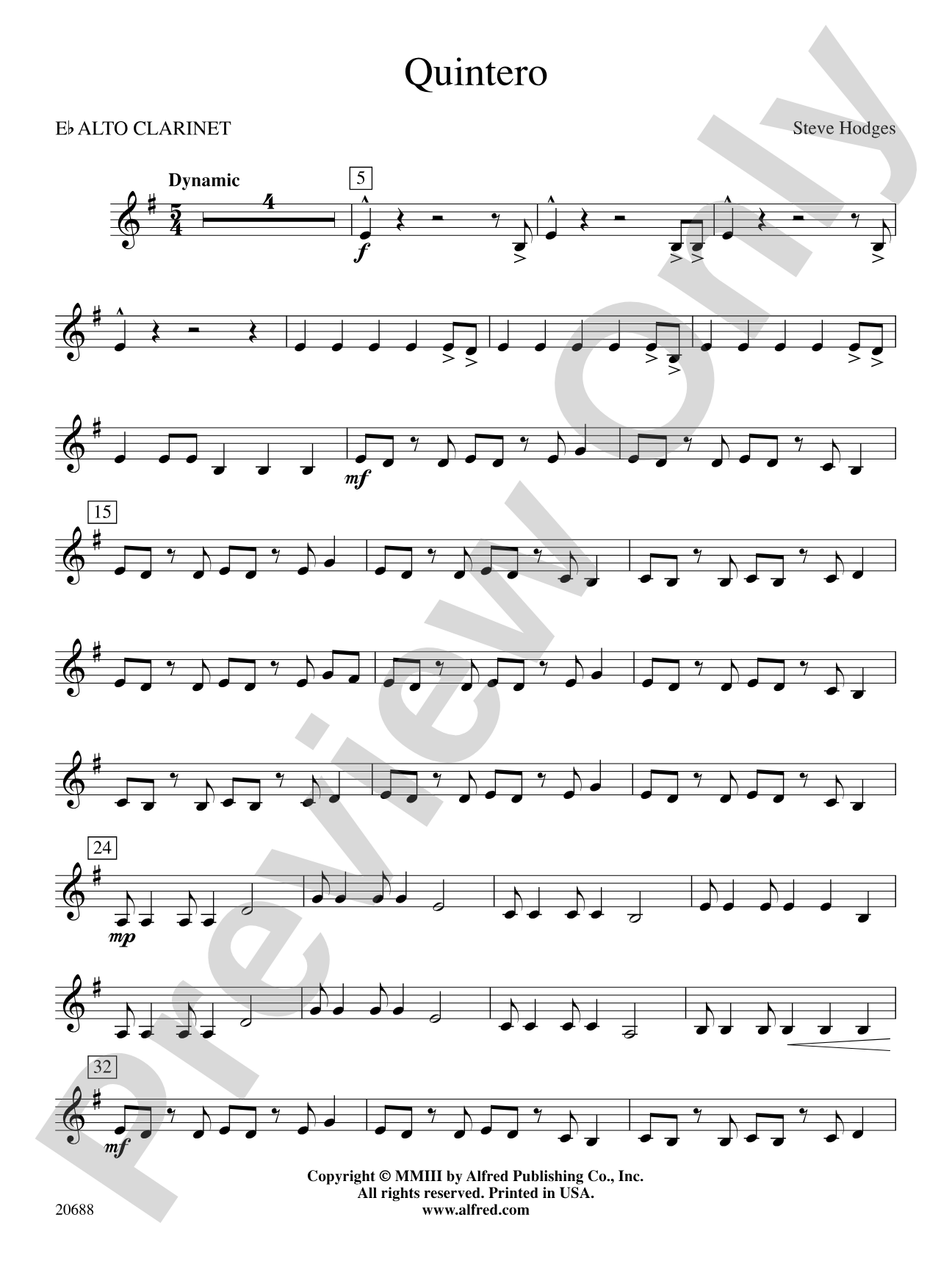 Quintero: E-flat Alto Clarinet
