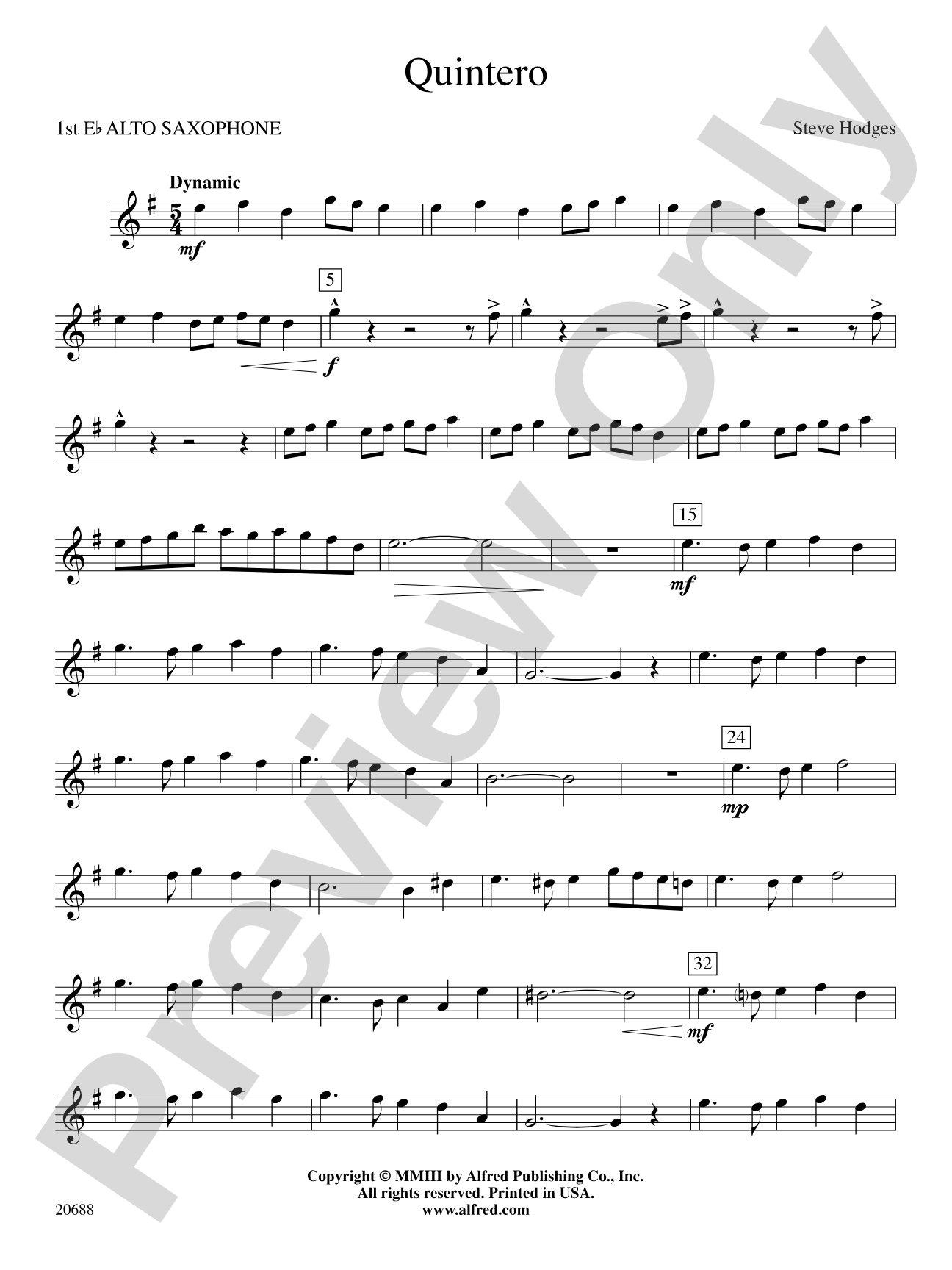 Quintero: E-flat Alto Saxophone