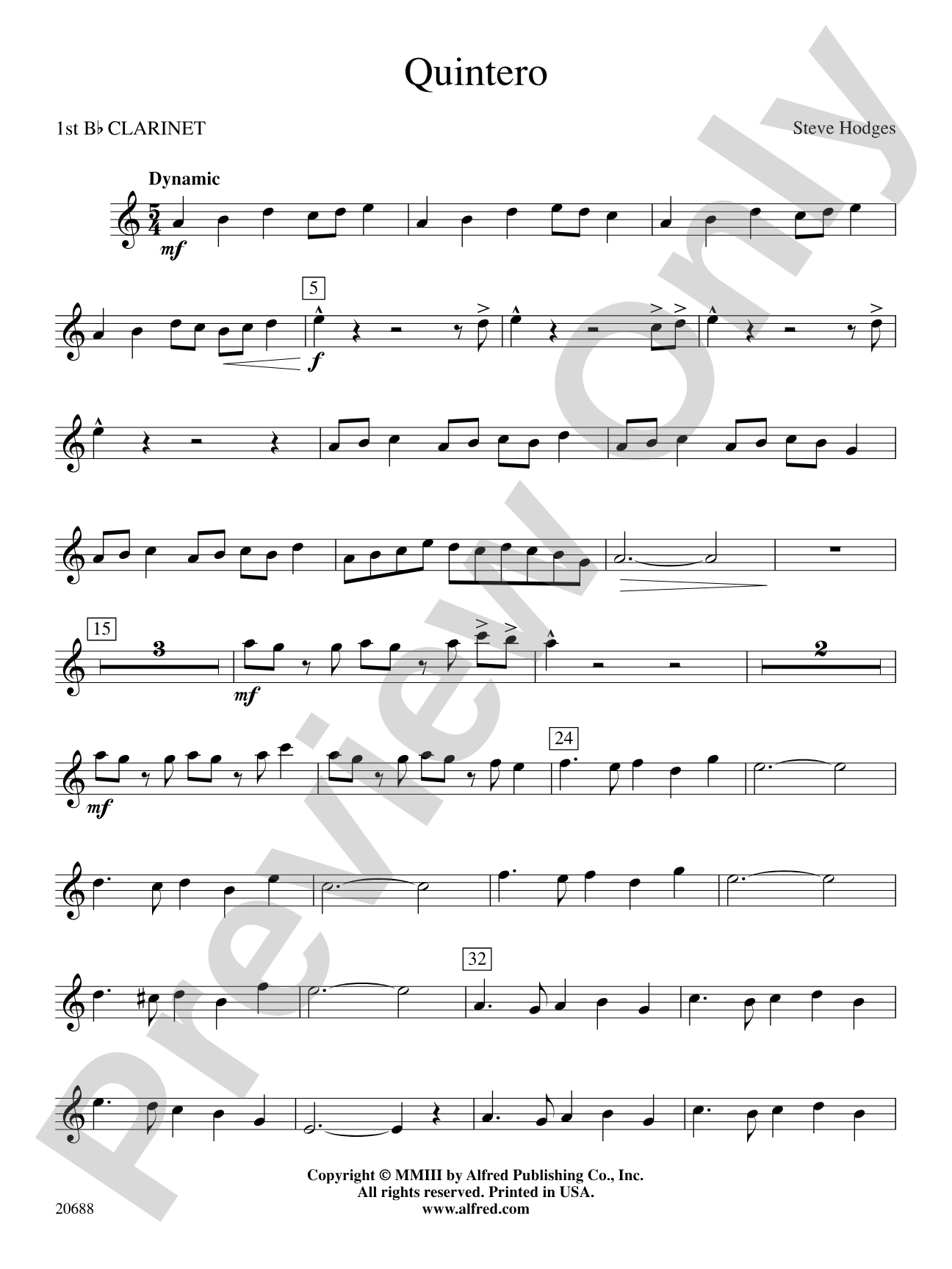 Quintero: 1st B-flat Clarinet