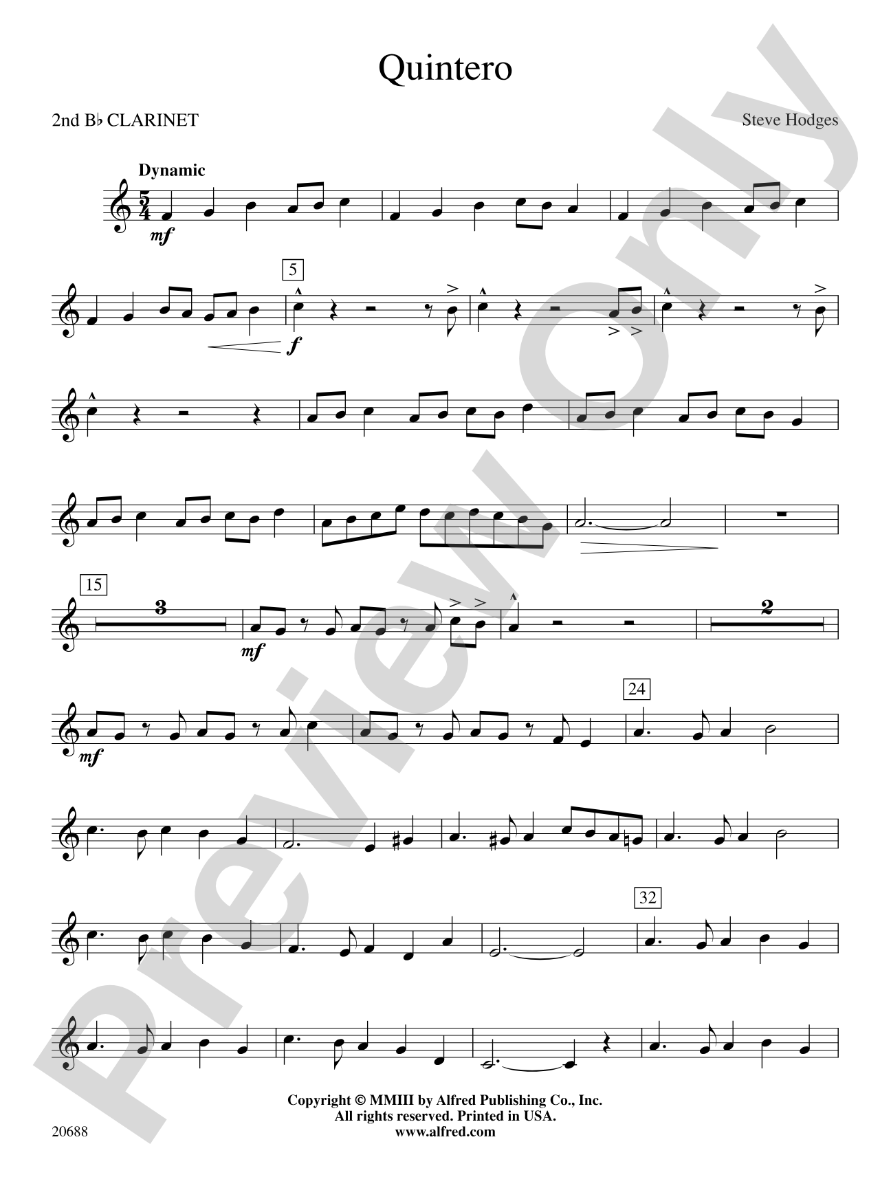 Quintero: 2nd B-flat Clarinet
