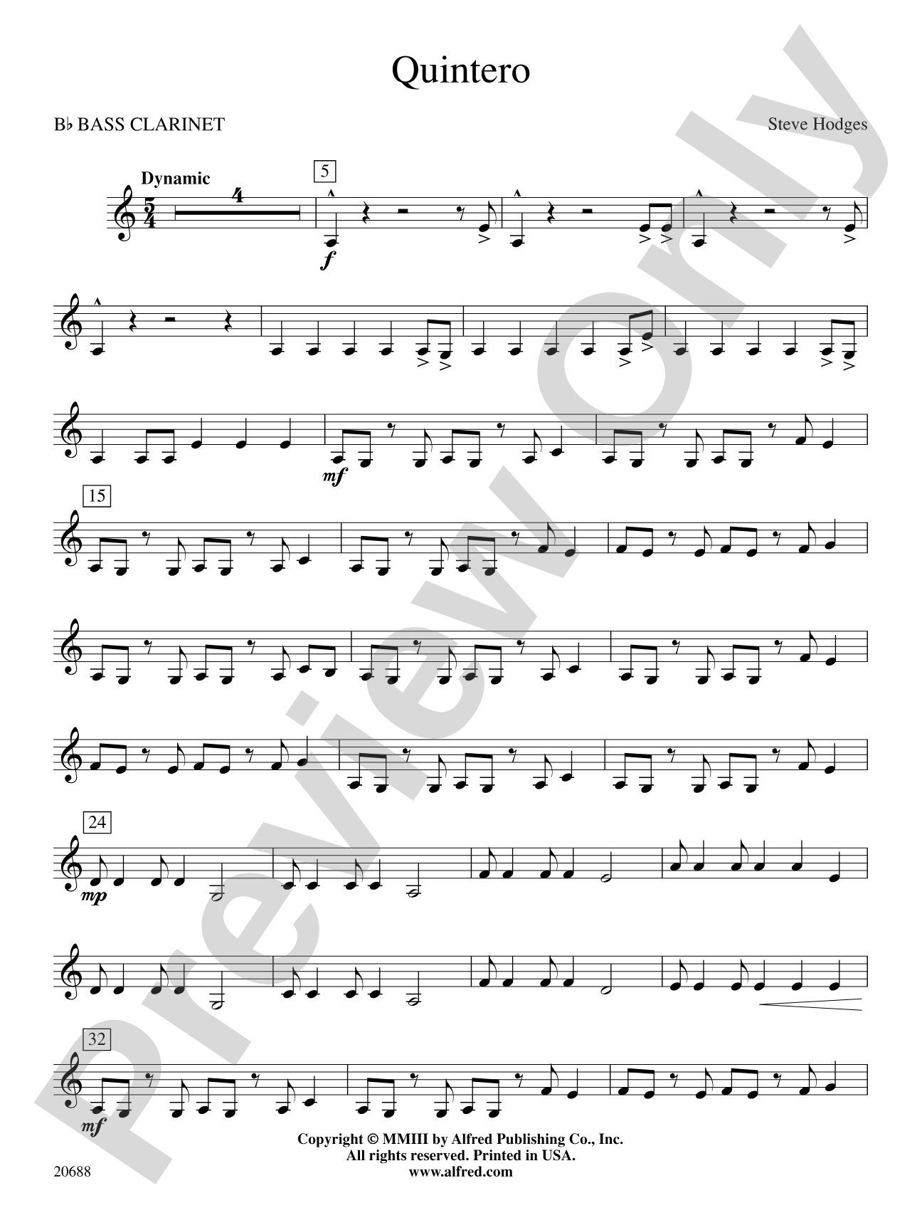 Quintero: B-flat Bass Clarinet