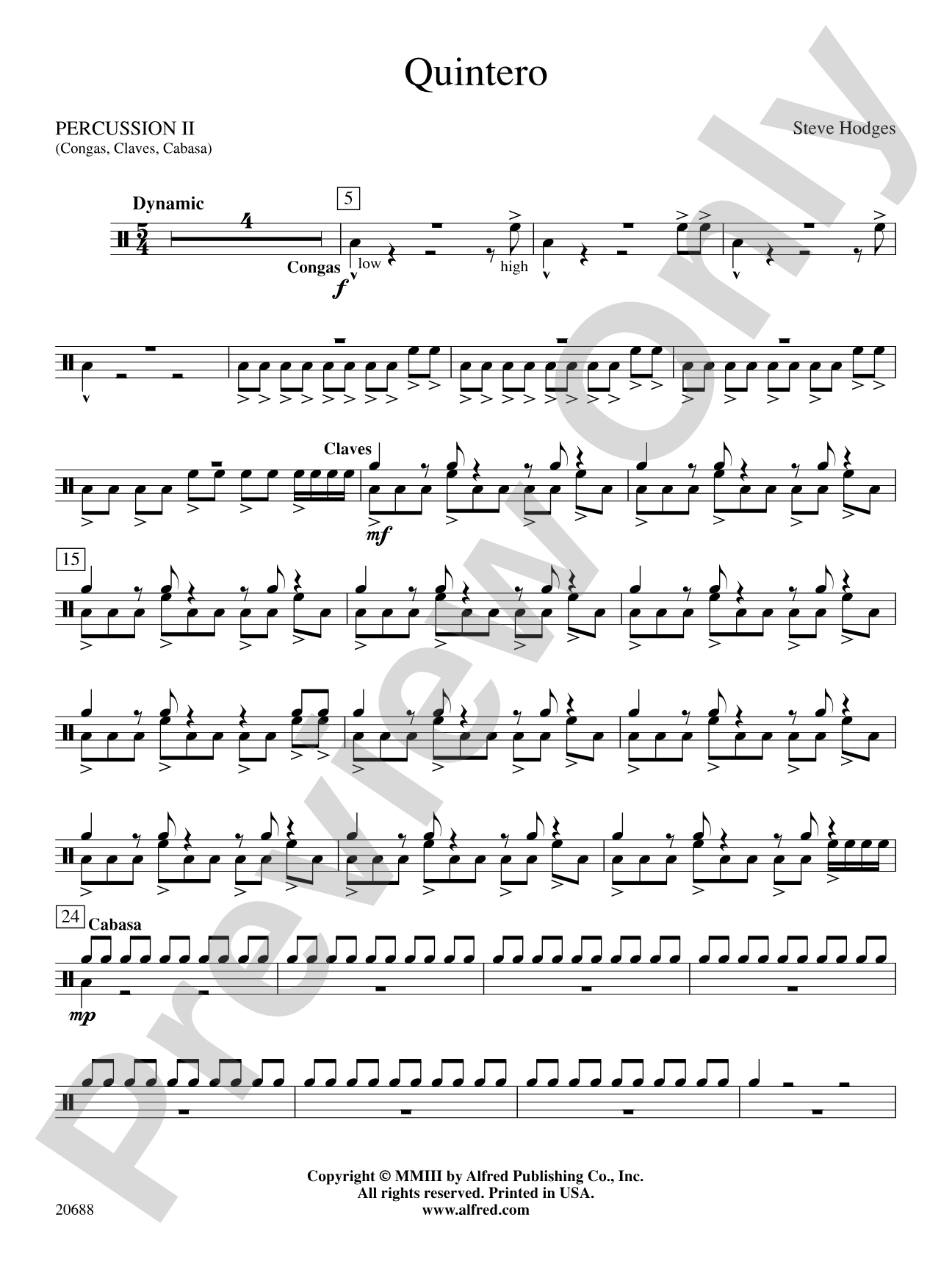 Quintero: 2nd Percussion