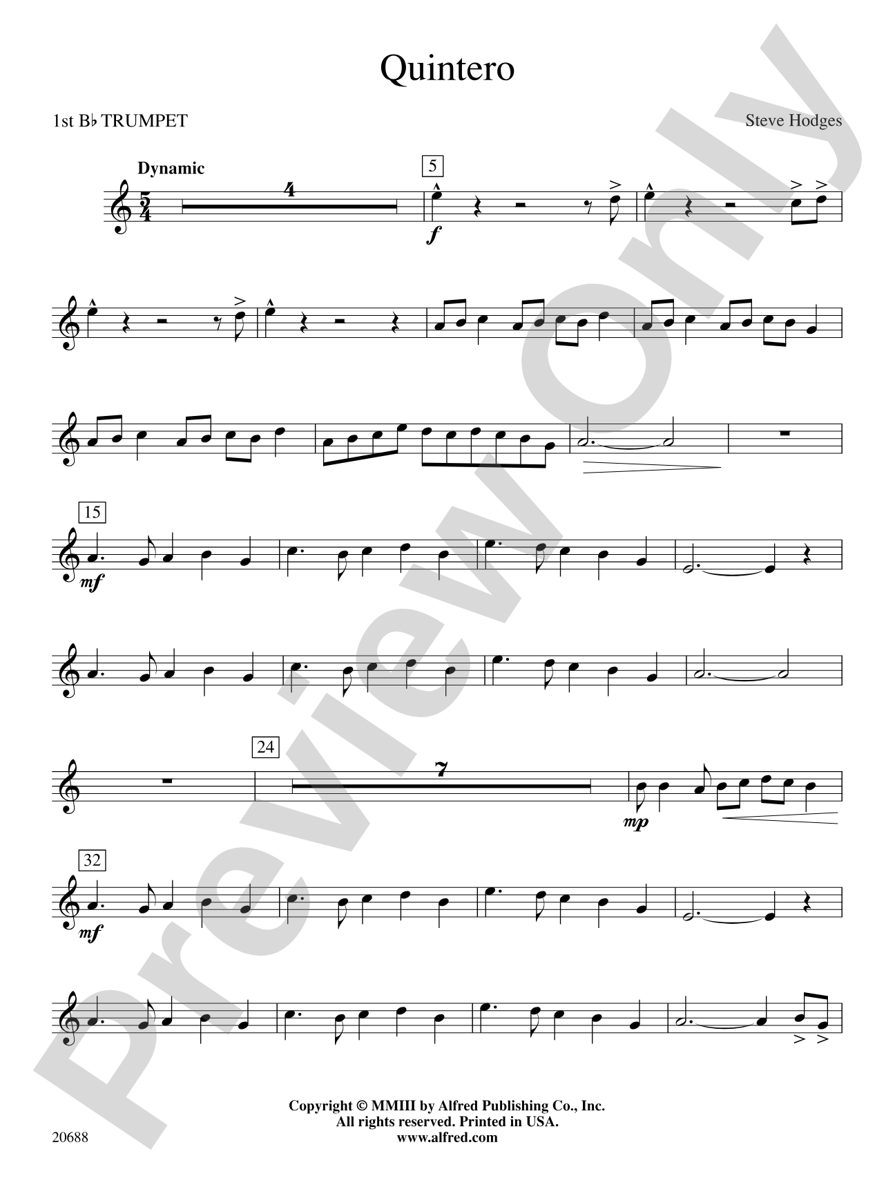 Quintero: 1st B-flat Trumpet
