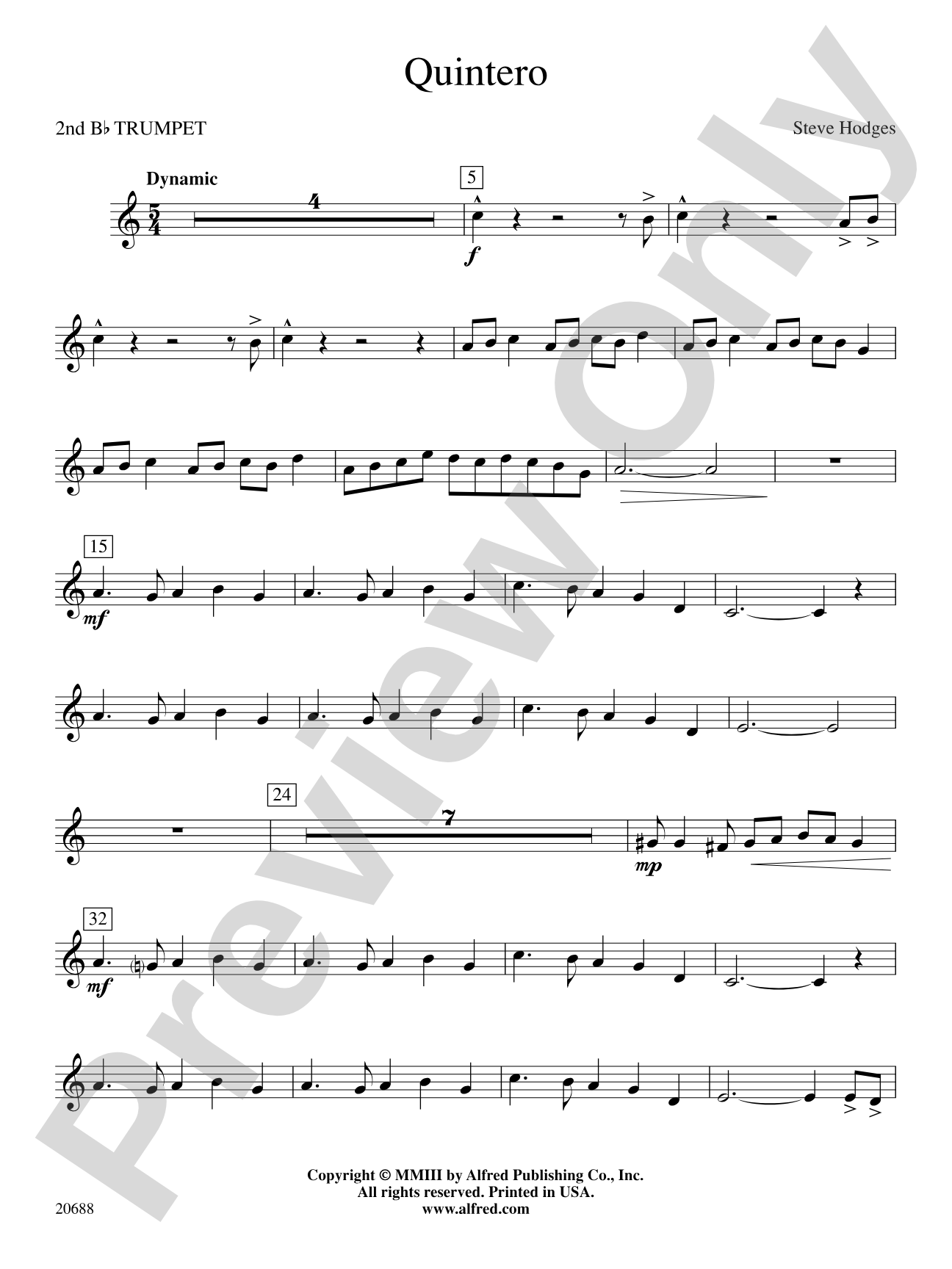 Quintero: 2nd B-flat Trumpet