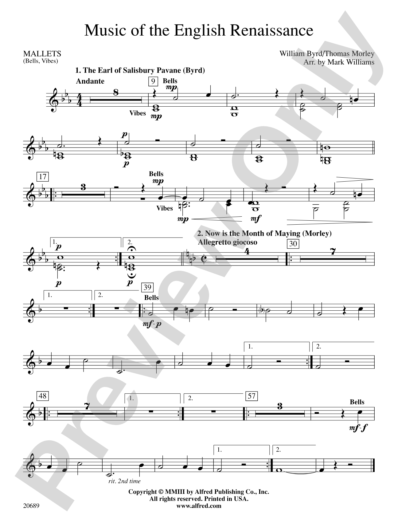 Music of the English Renaissance: Mallets