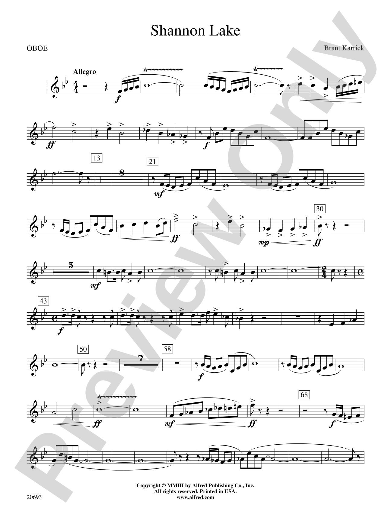 Shannon Lake: Oboe
