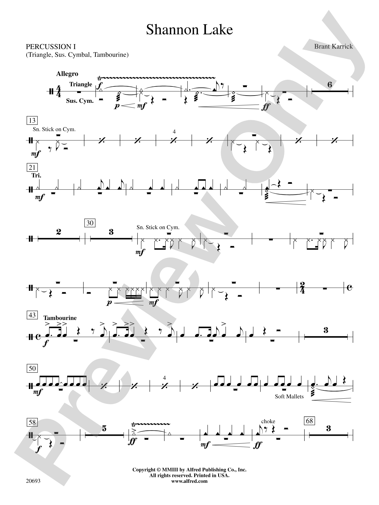 Shannon Lake: 1st Percussion