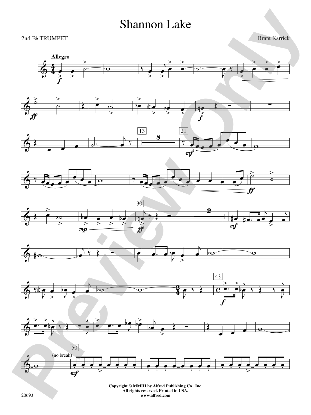 Shannon Lake: 2nd B-flat Trumpet