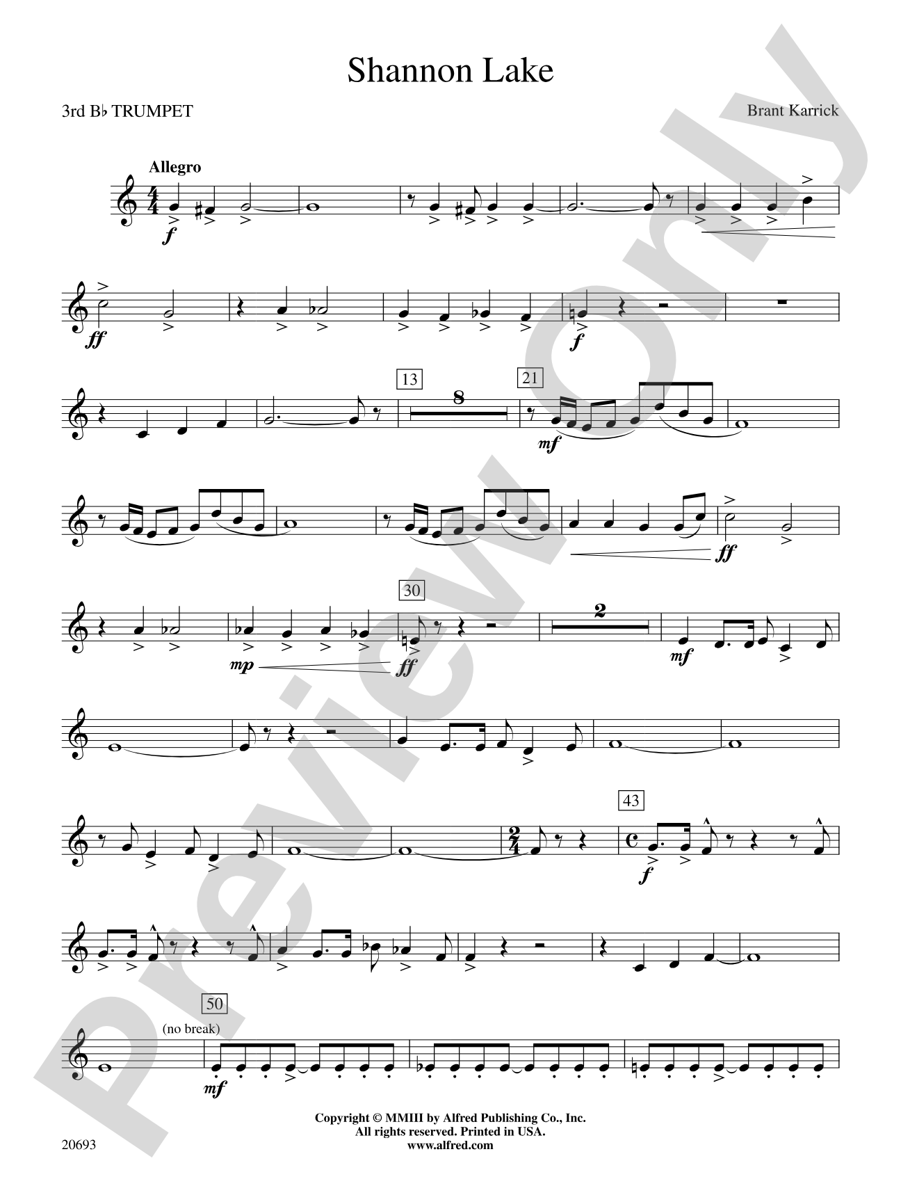 Shannon Lake: 3rd B-flat Trumpet