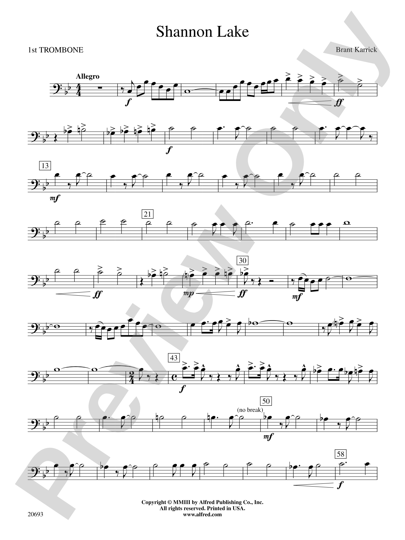 Shannon Lake: 1st Trombone