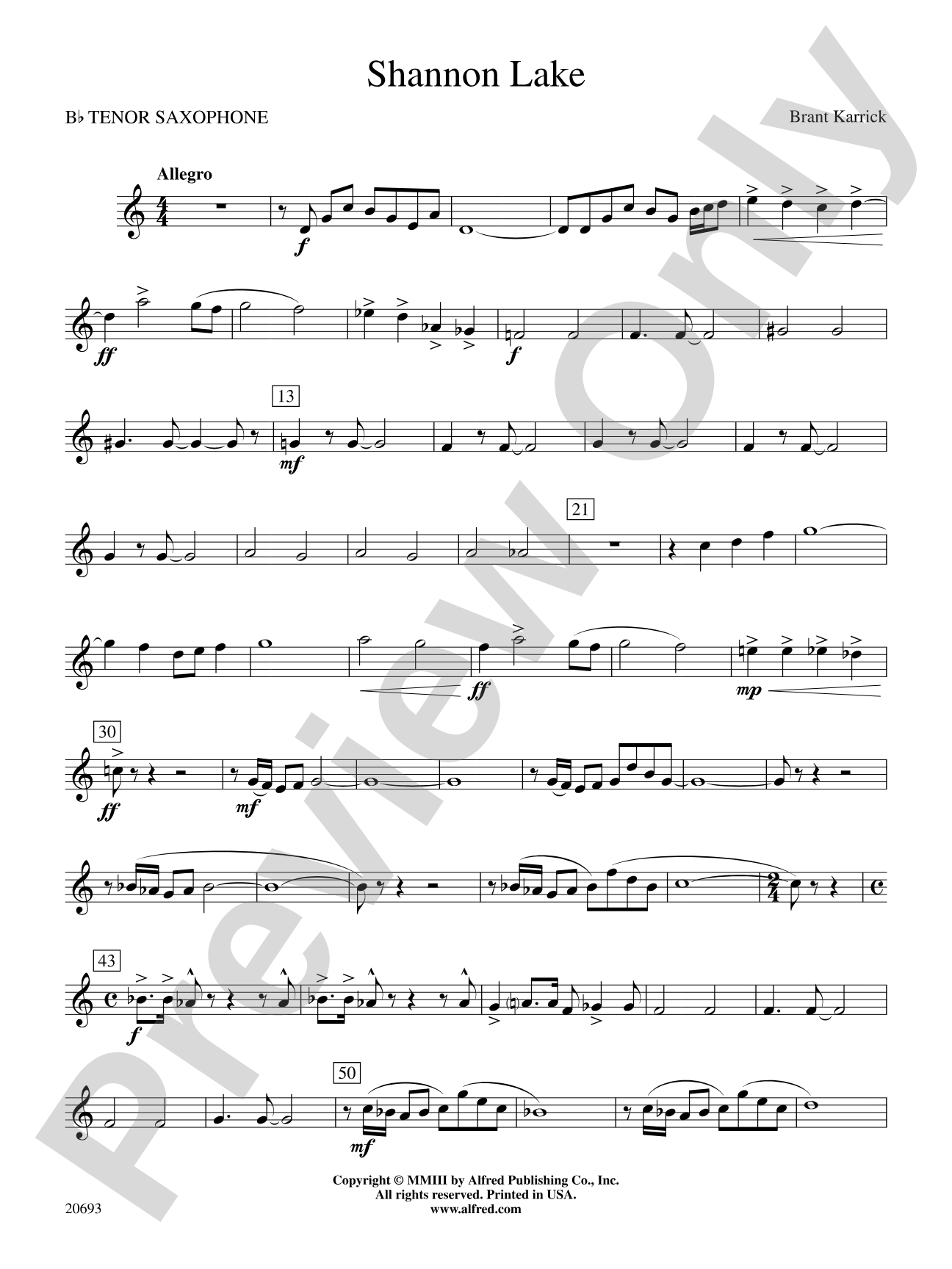 Shannon Lake: B-flat Tenor Saxophone