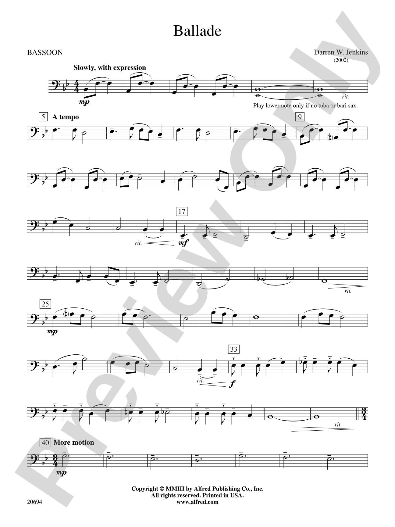 Ballade: Bassoon