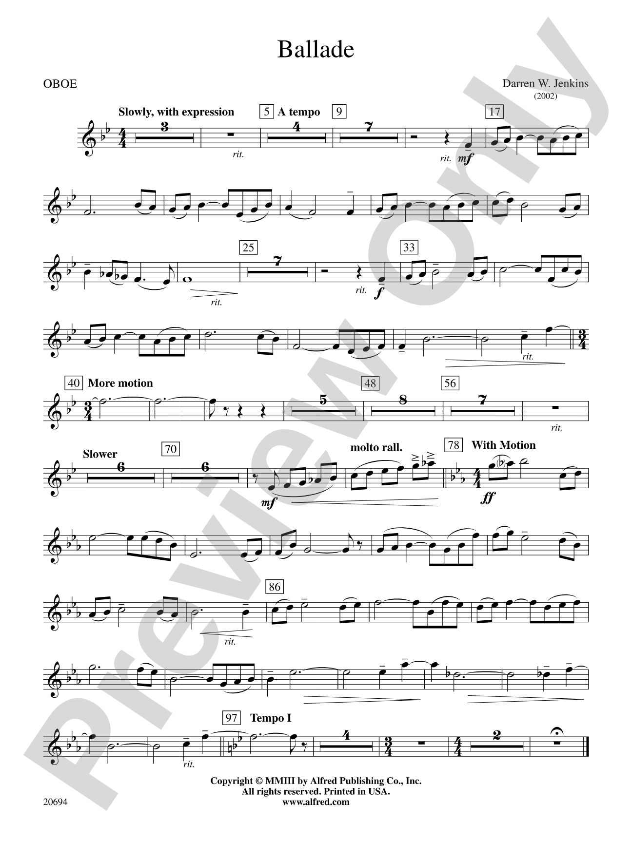 Ballade: Oboe