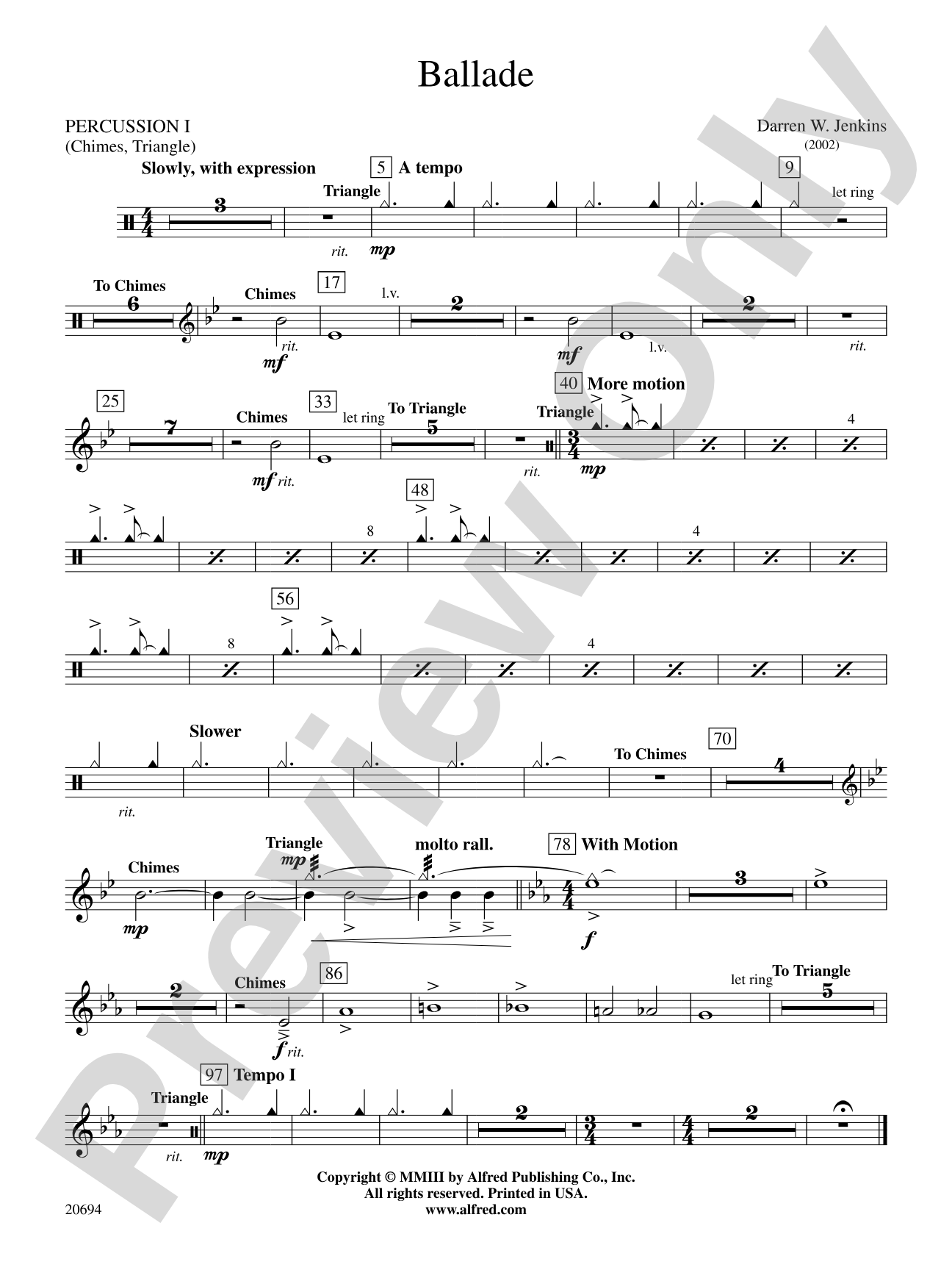 Ballade: 1st Percussion