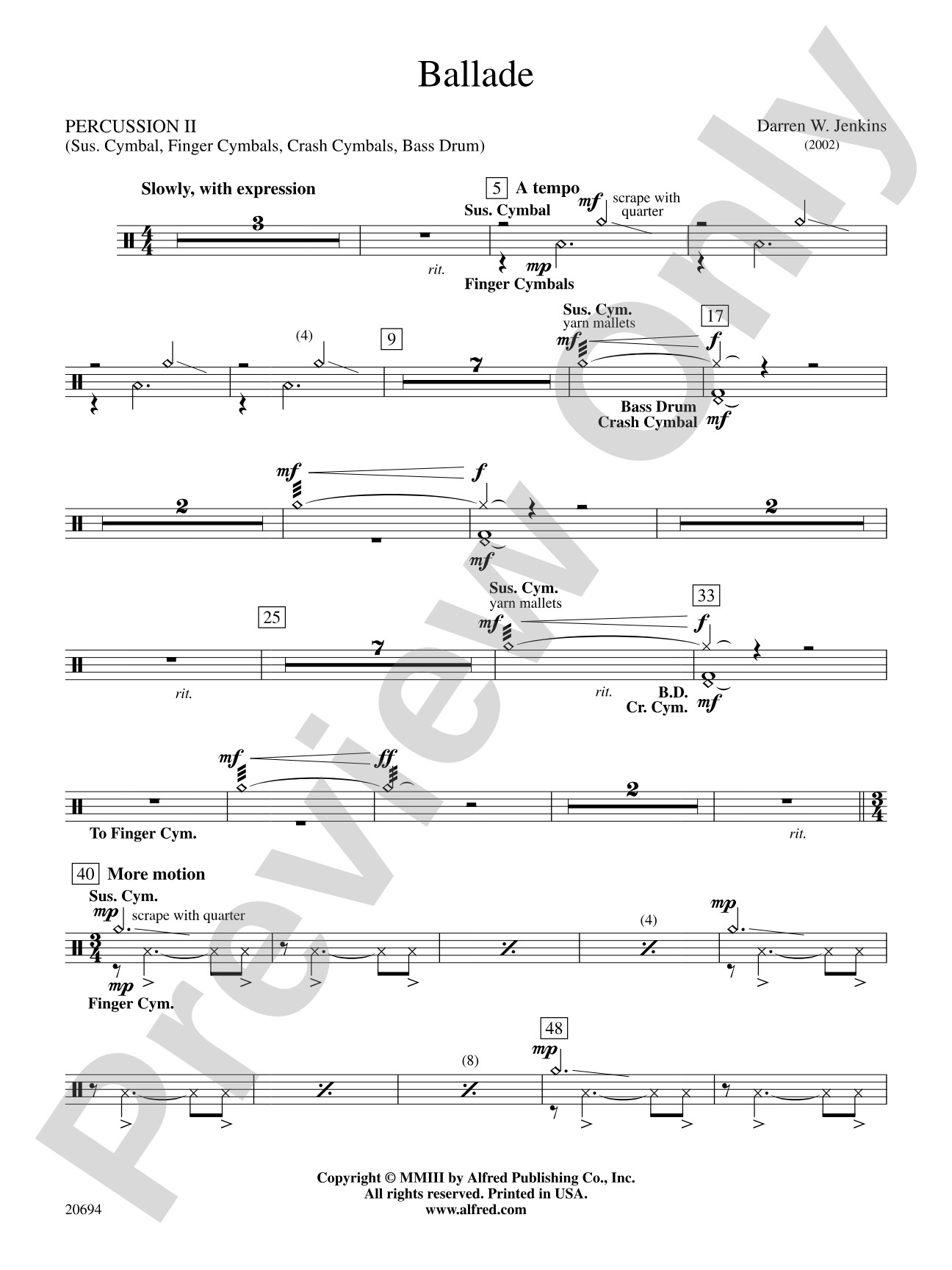 Ballade: 2nd Percussion