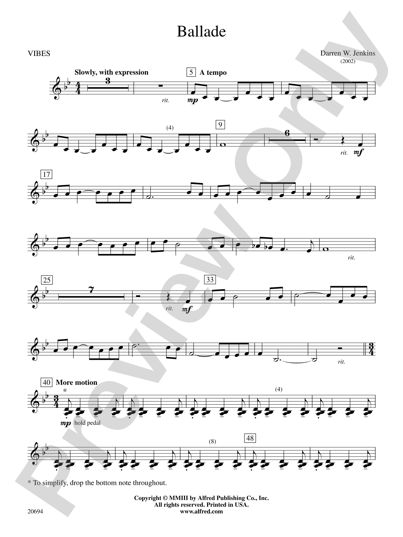Ballade: Vibraphone