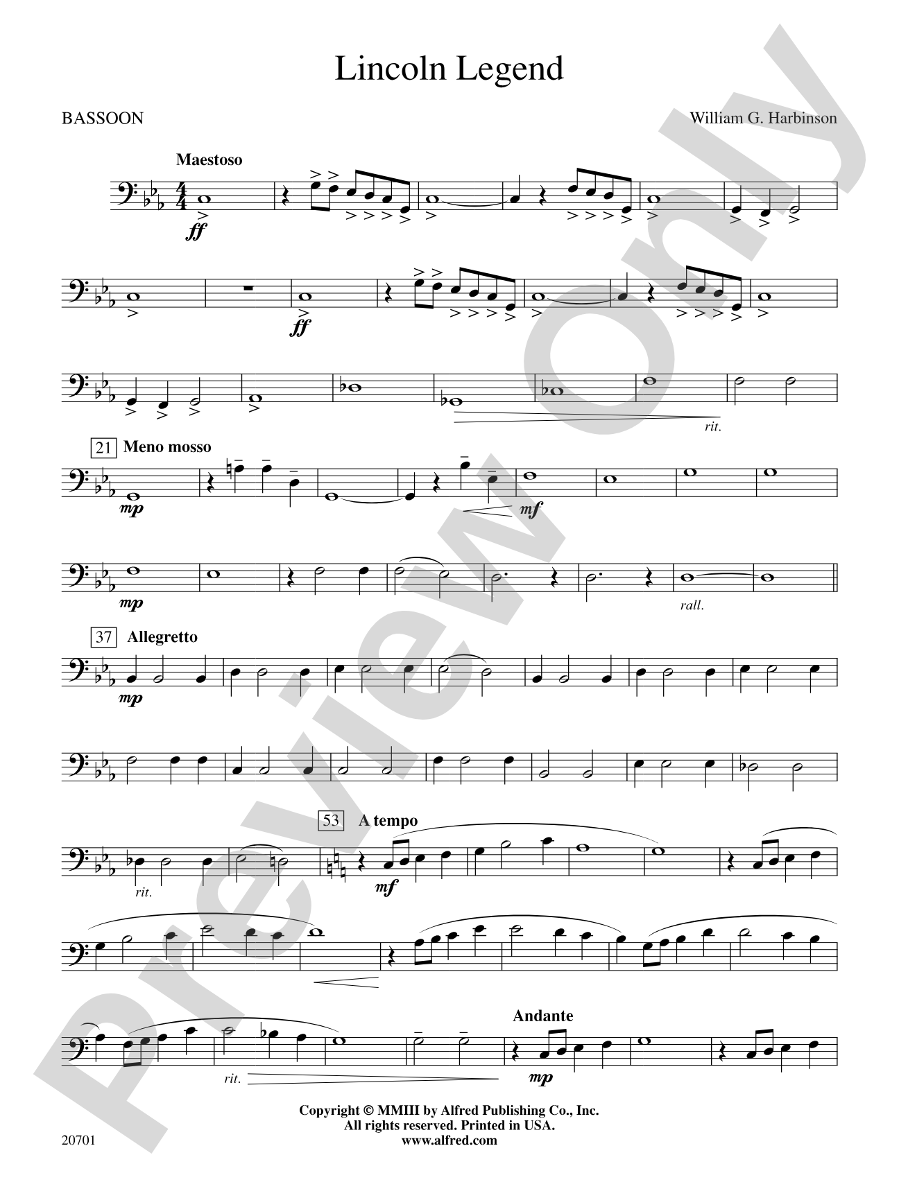 Lincoln Legend: Bassoon