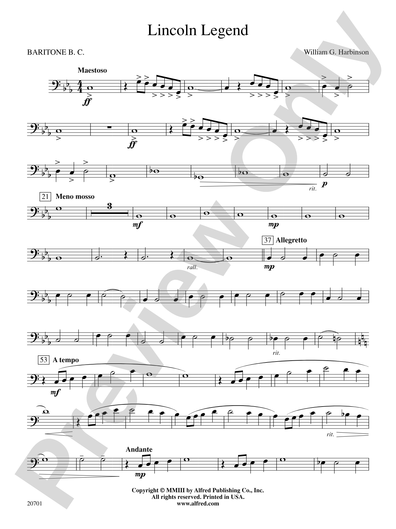 Lincoln Legend: Baritone B.C.
