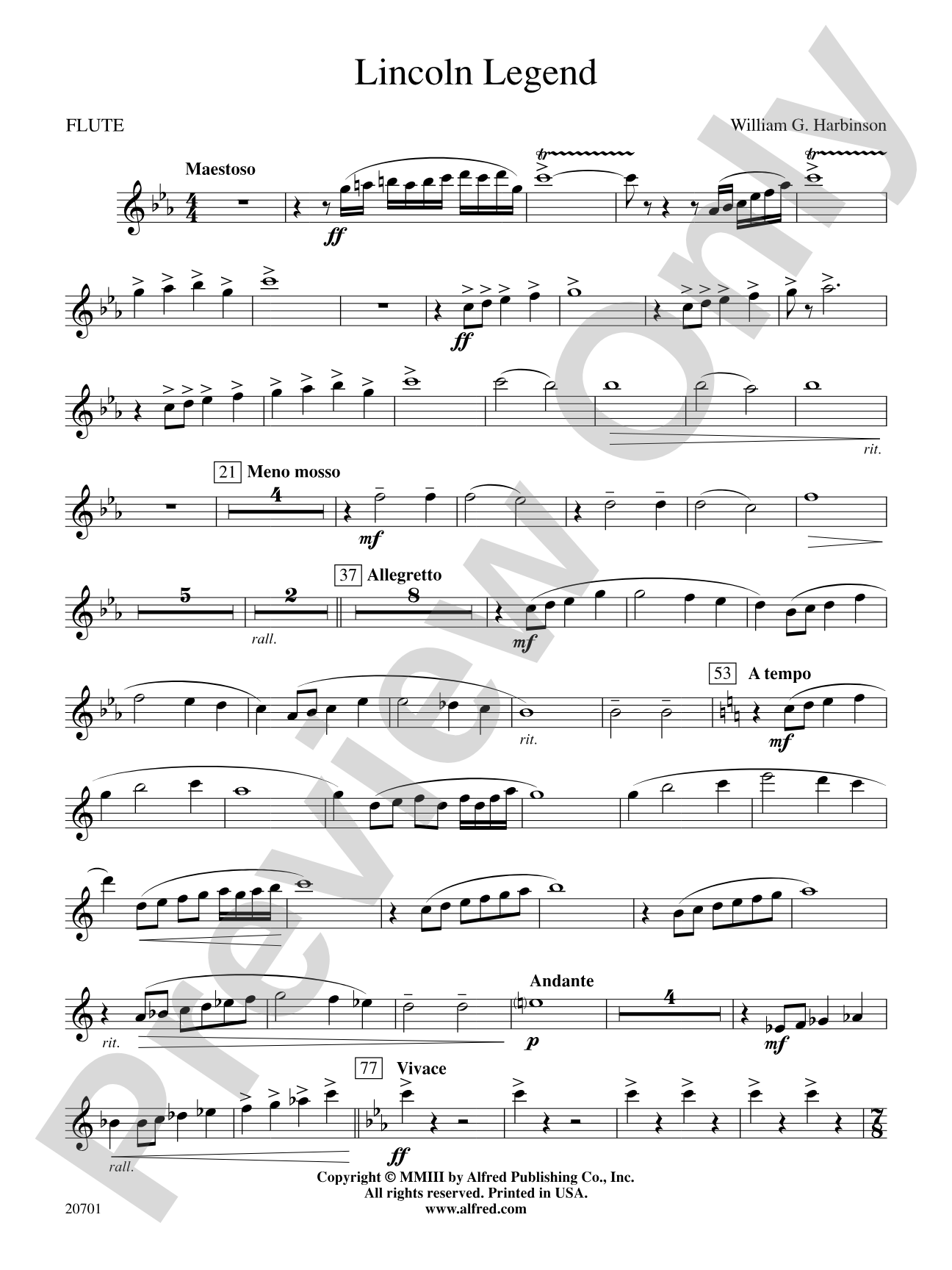 Lincoln Legend: Flute