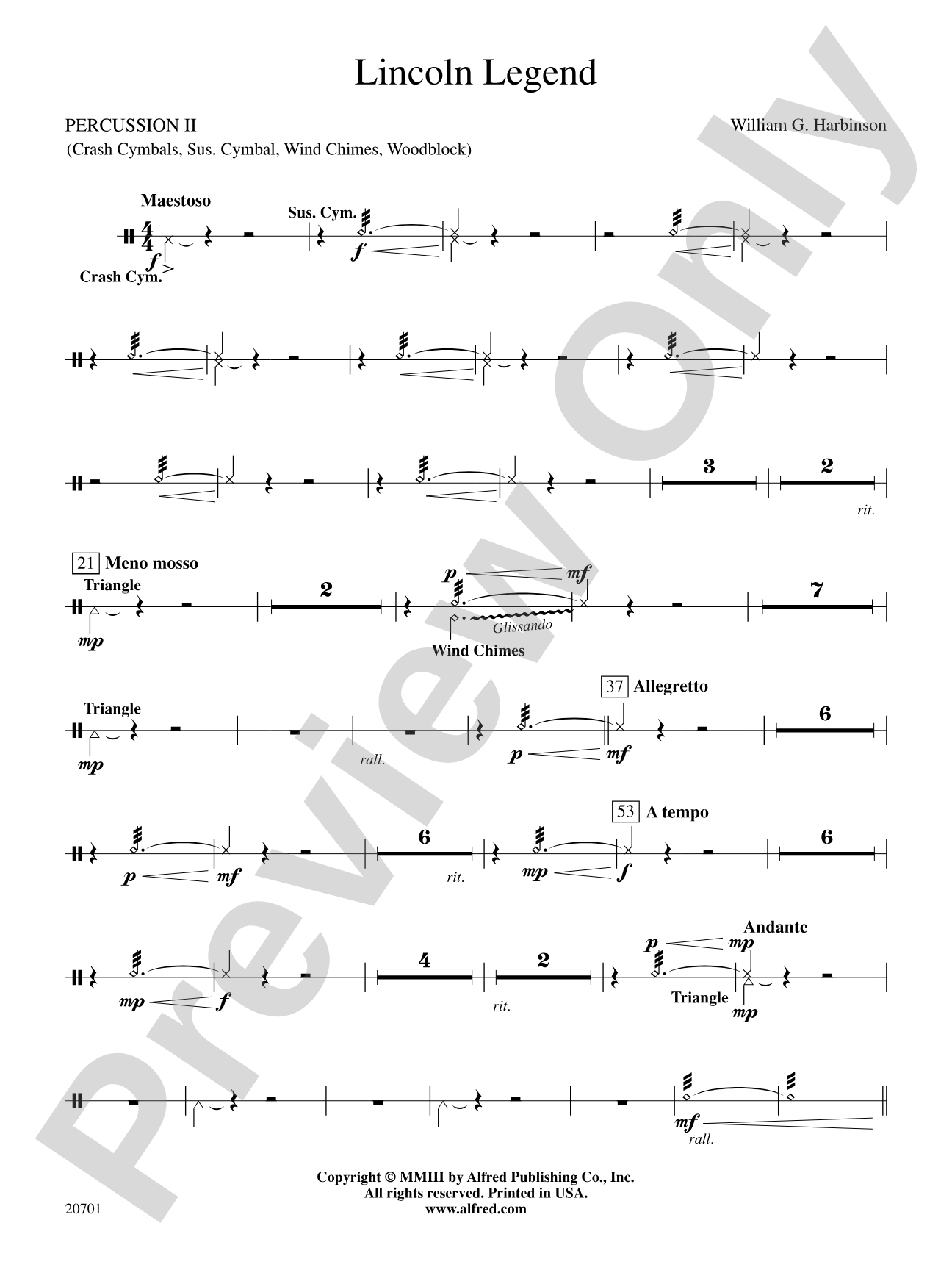 Lincoln Legend: 2nd Percussion