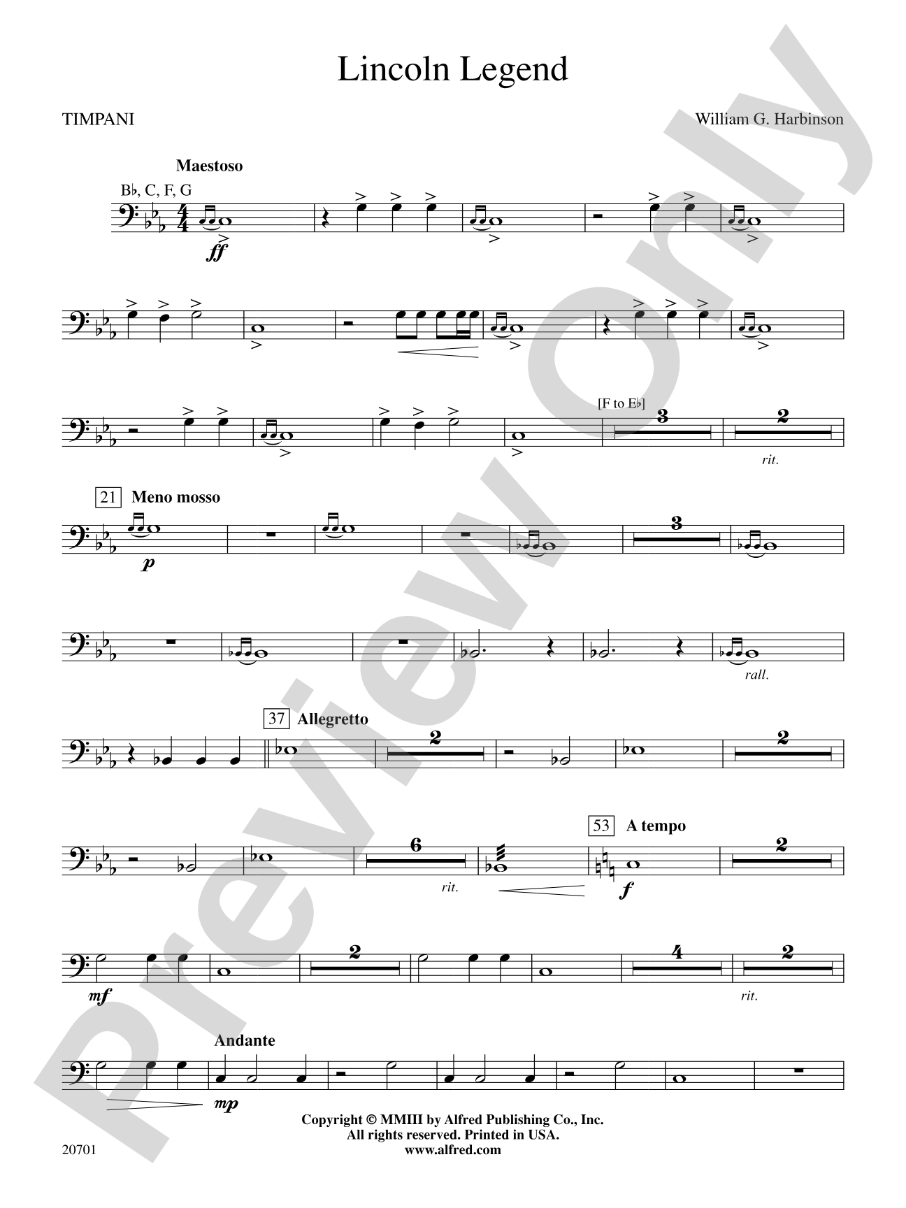 Lincoln Legend: Timpani