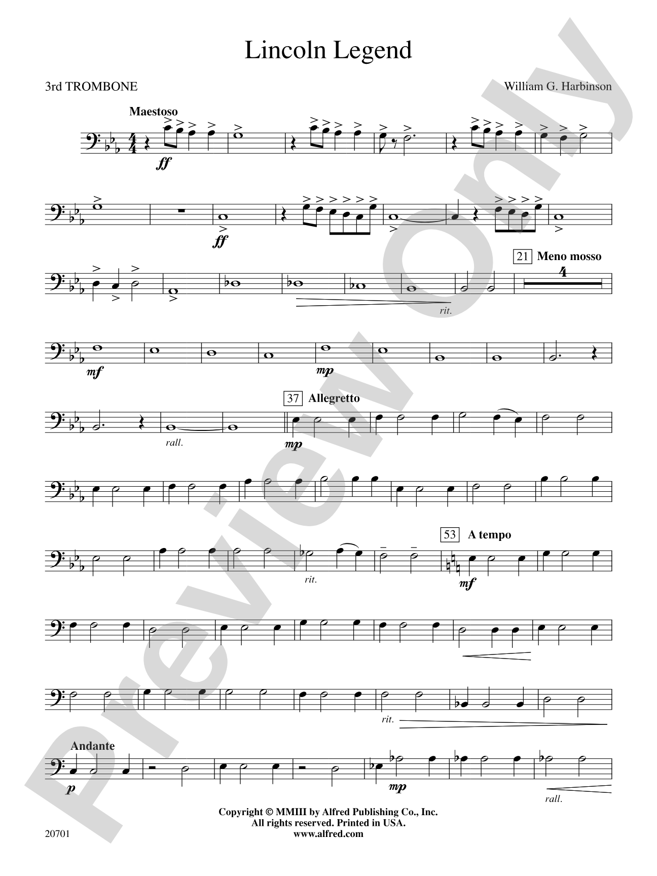 Lincoln Legend: 3rd Trombone