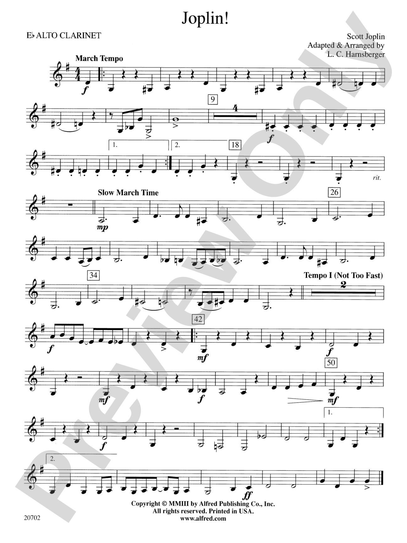 Joplin!: E-flat Alto Clarinet