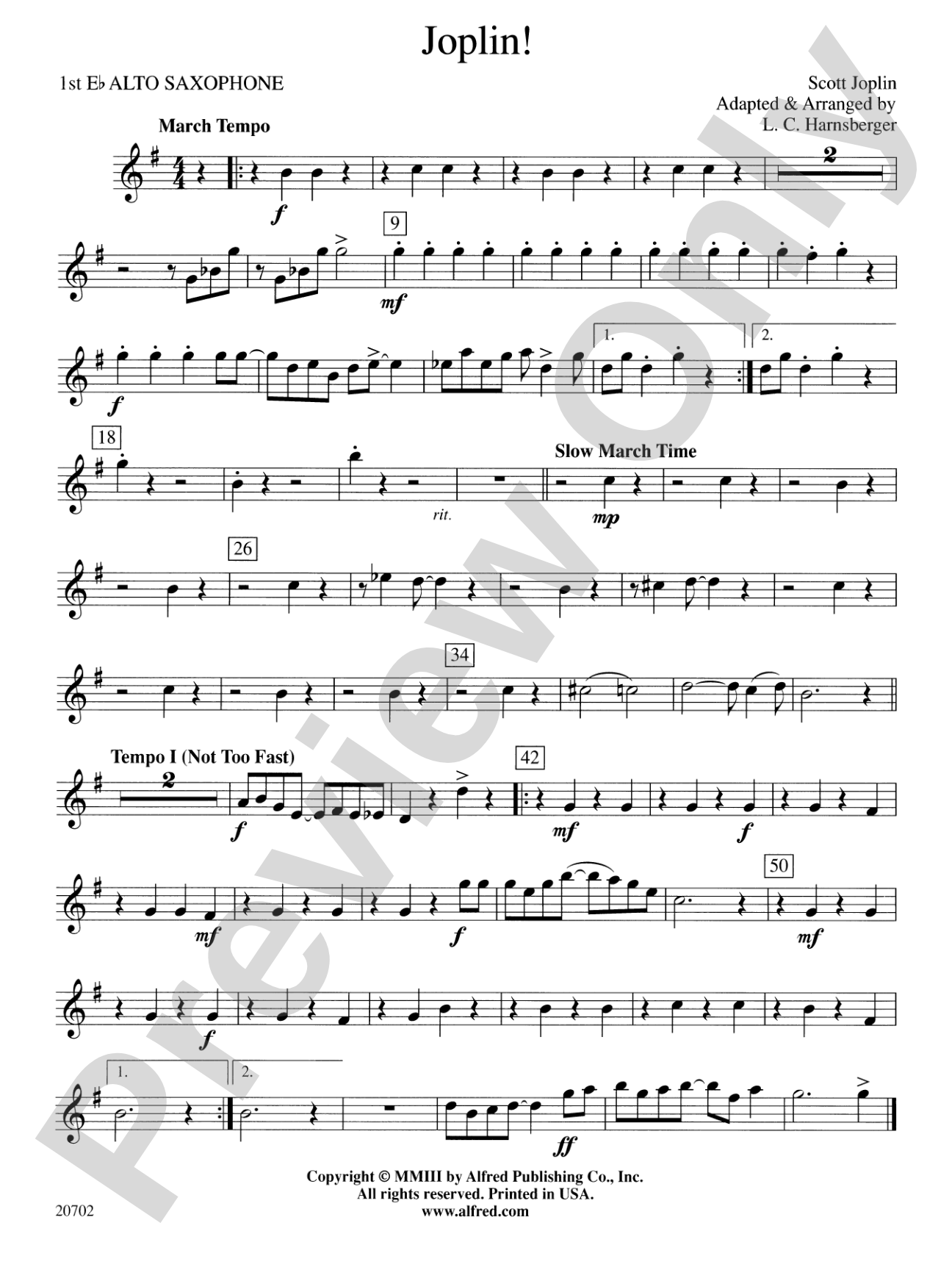 Joplin!: E-flat Alto Saxophone