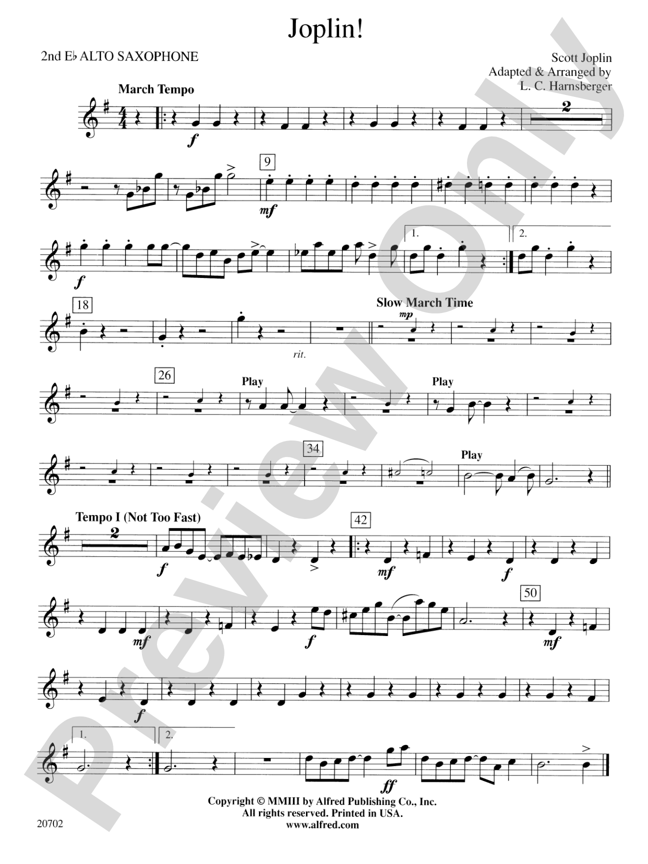 Joplin!: 2nd E-flat Alto Saxophone